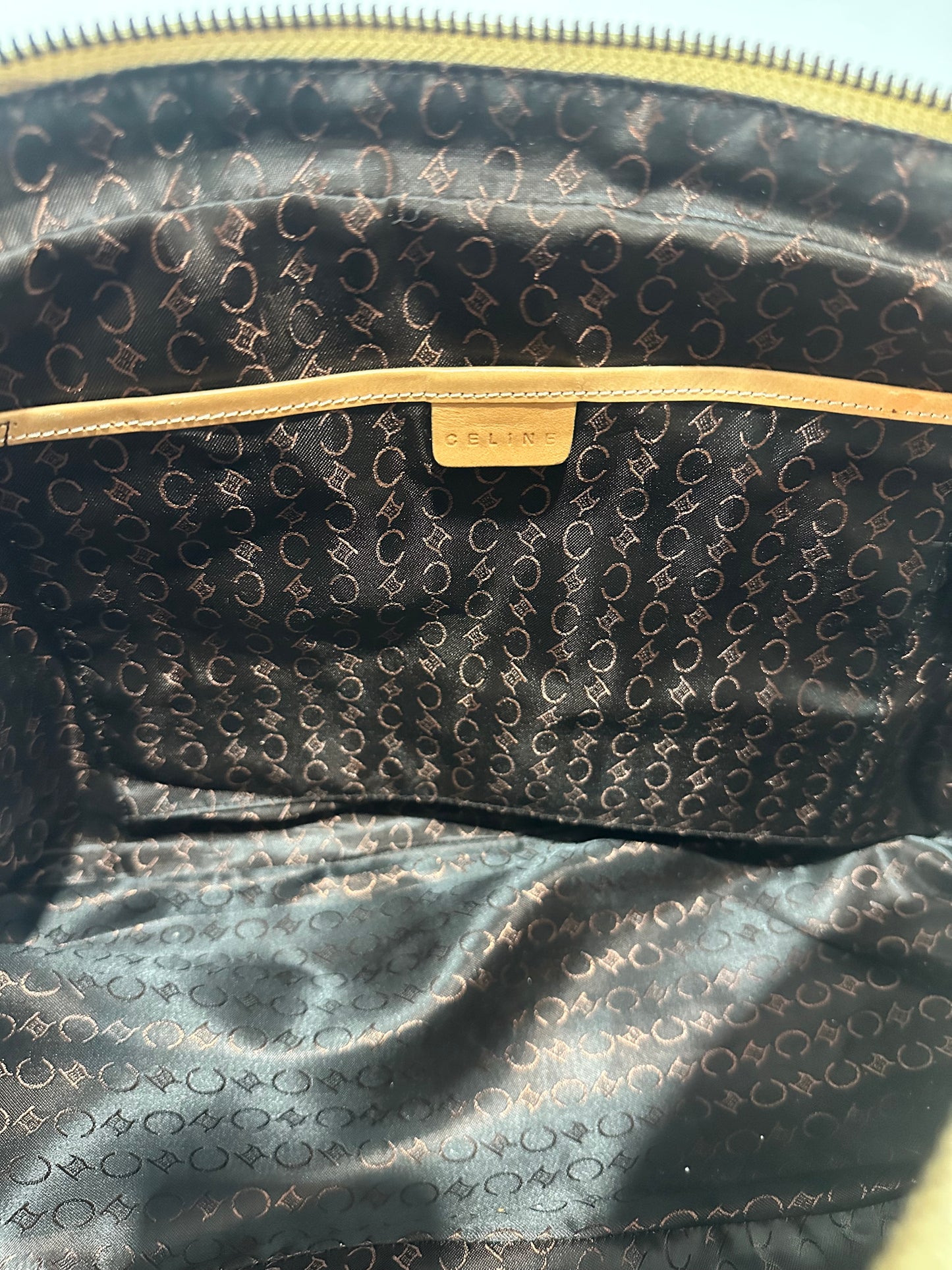 Vintage Celine Macadam Coated Canvas Boston Shoulder Bag – Tan/Brown – Made in Italy