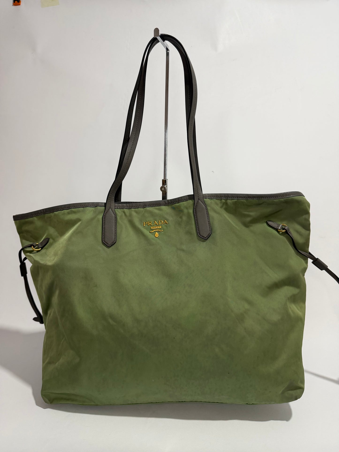 PRADA Nylon Tessuto Saffiano Tote Green