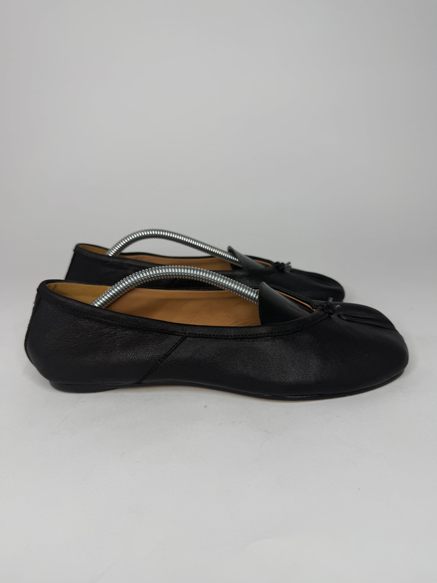 Maison Margiela Tabi Ballet Flats Black Leather Split-Toe EU 39