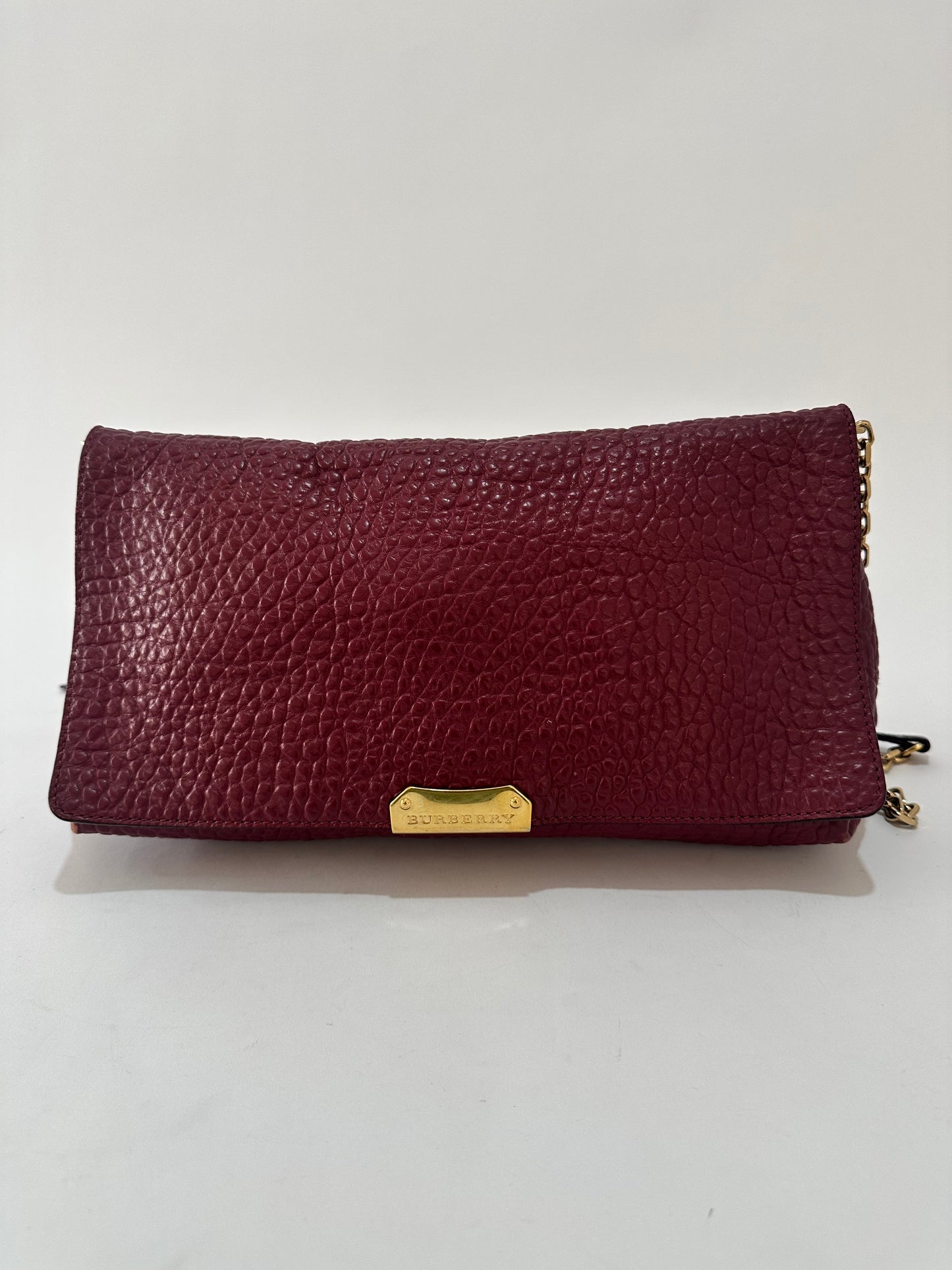 Burberry Pink Leather Mildenhall Shoulder Bag
