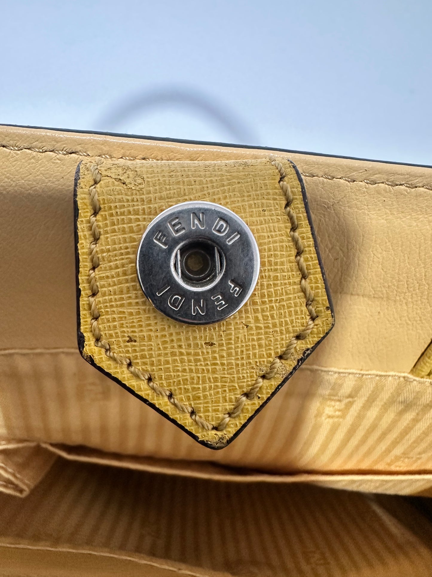 Fendi Yellow Leather Medium 2jours Tote
