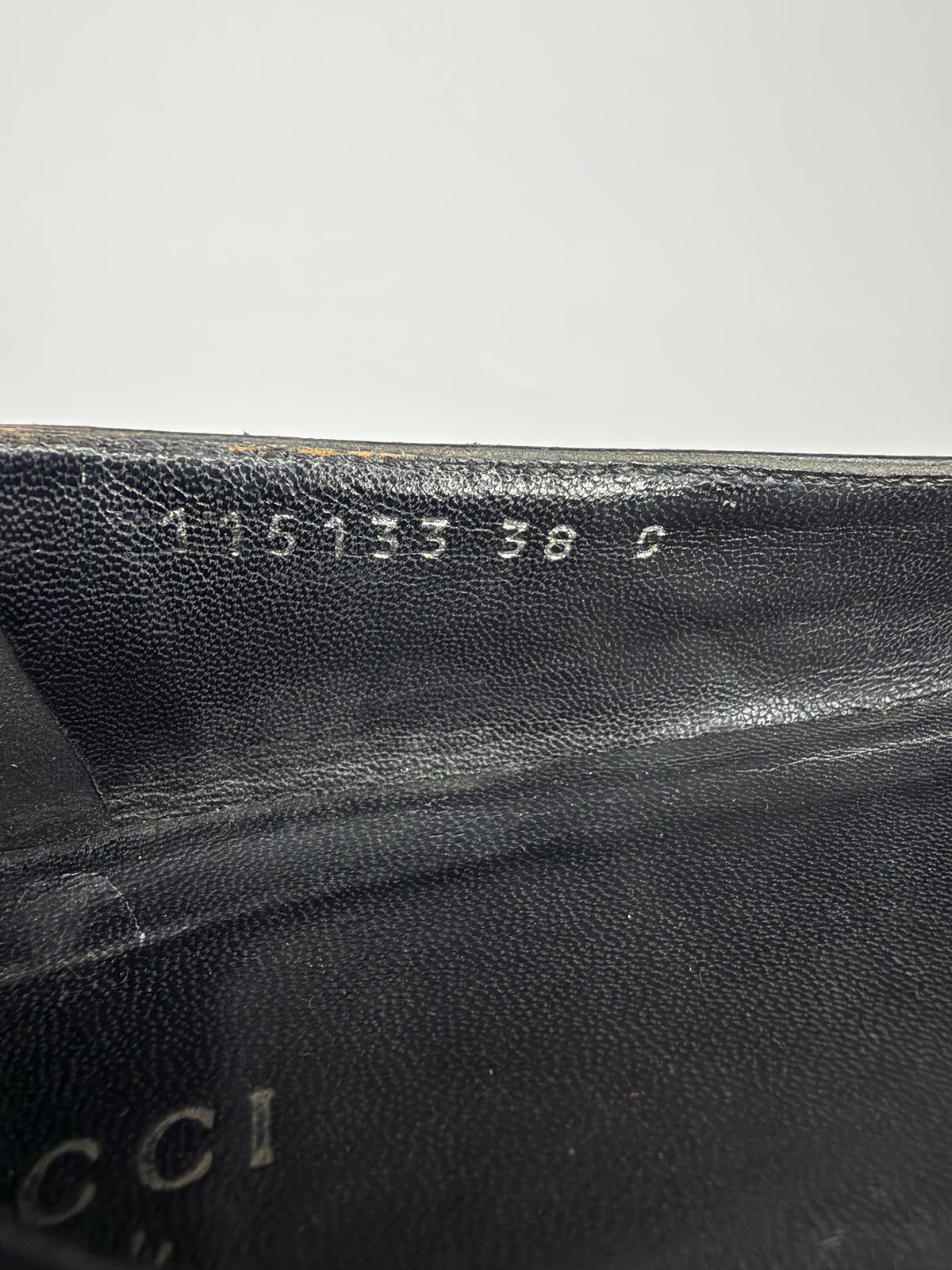 Gucci Black Leather GG Web Stripe Flats Loafers Made in Italy Size 38C
