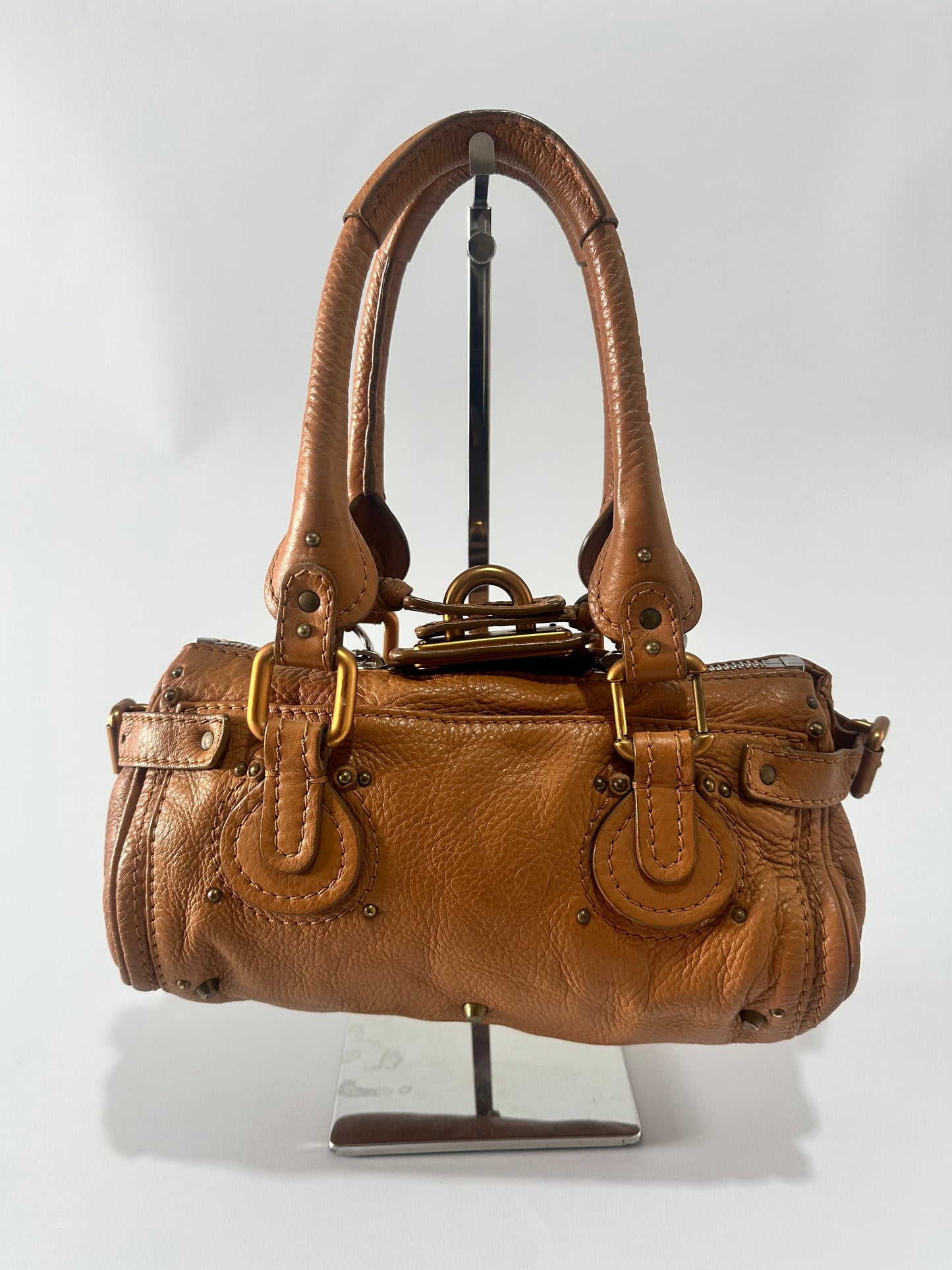 CHLOE
Beige Leather Paddington Mini Satchel Bag