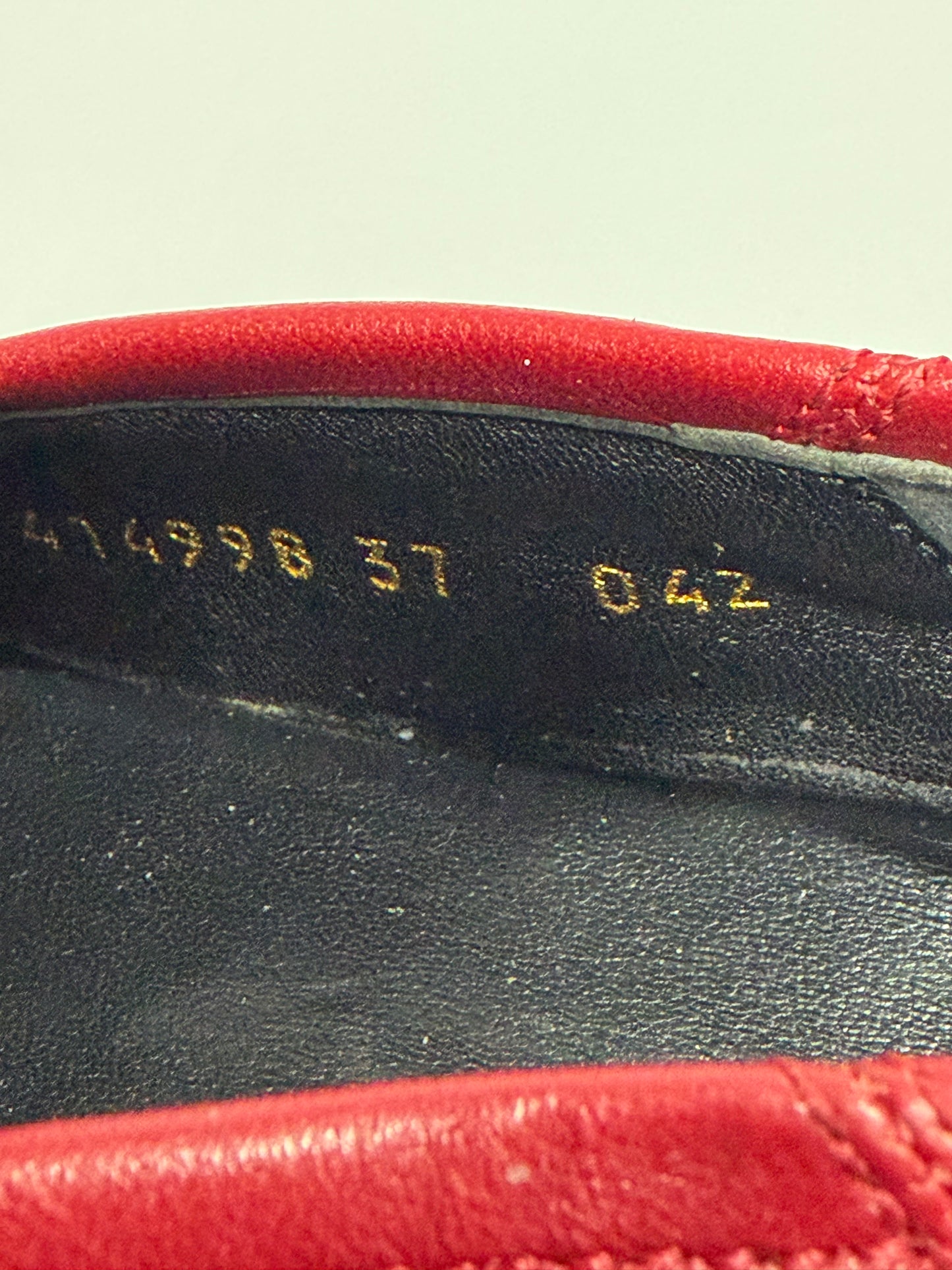 Gucci Red Leather Foldable Horsebit Loafers Size 37/ 7 US/ 4 UK
