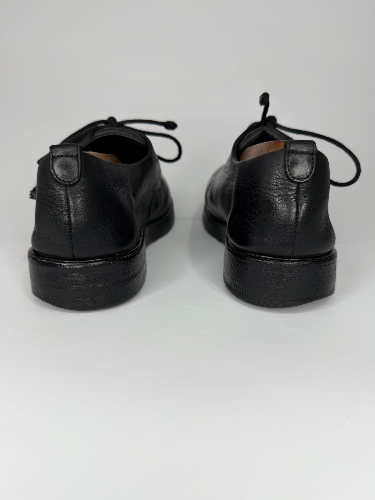 Marsèll Black Leather Derby Shoes Men’s EU 41 Made in Italy Vero Cuoio