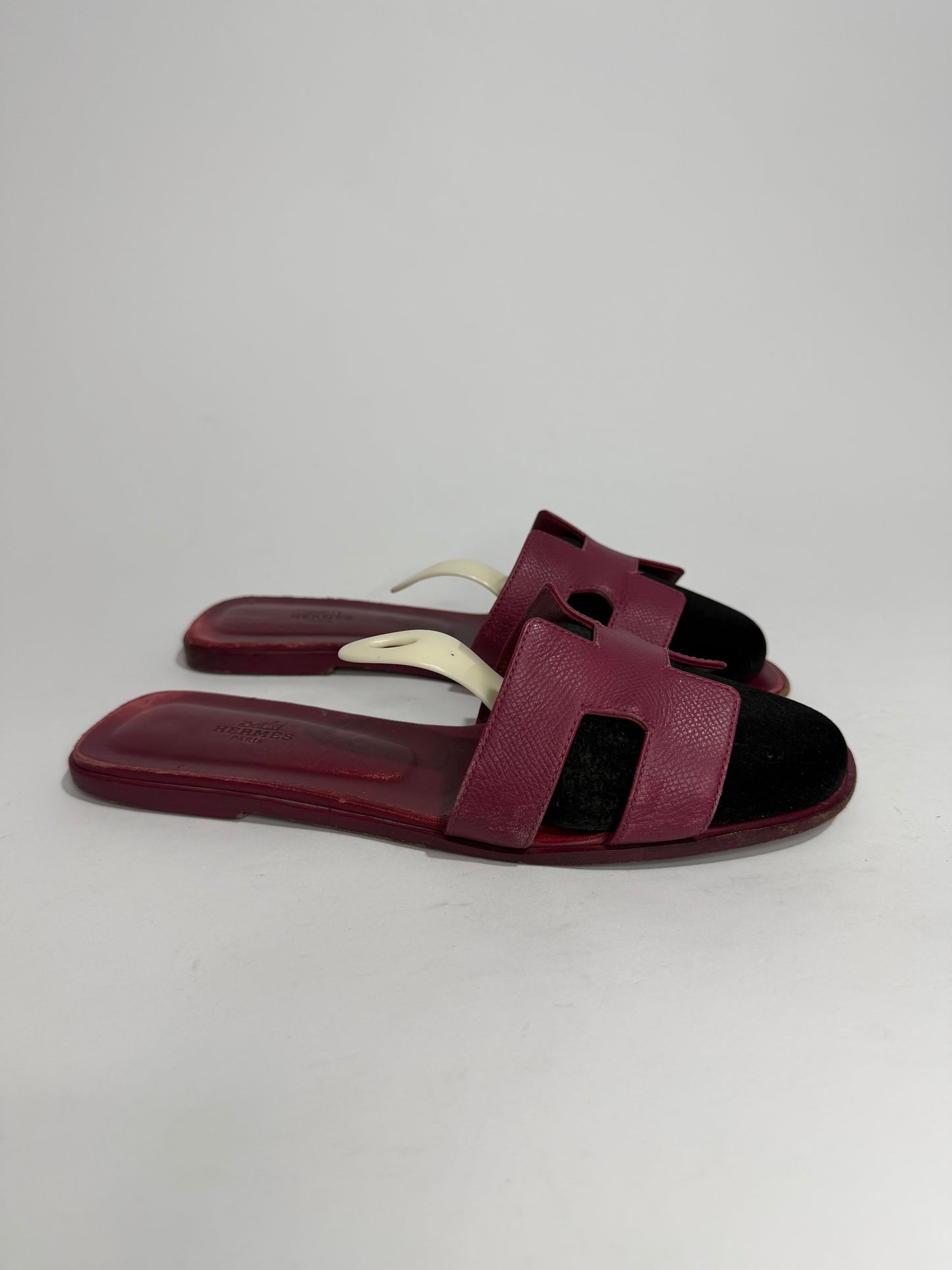 HERMES Pink Epsom Oran Sandals Size 41.5 EU/11.5US / 8.5UK