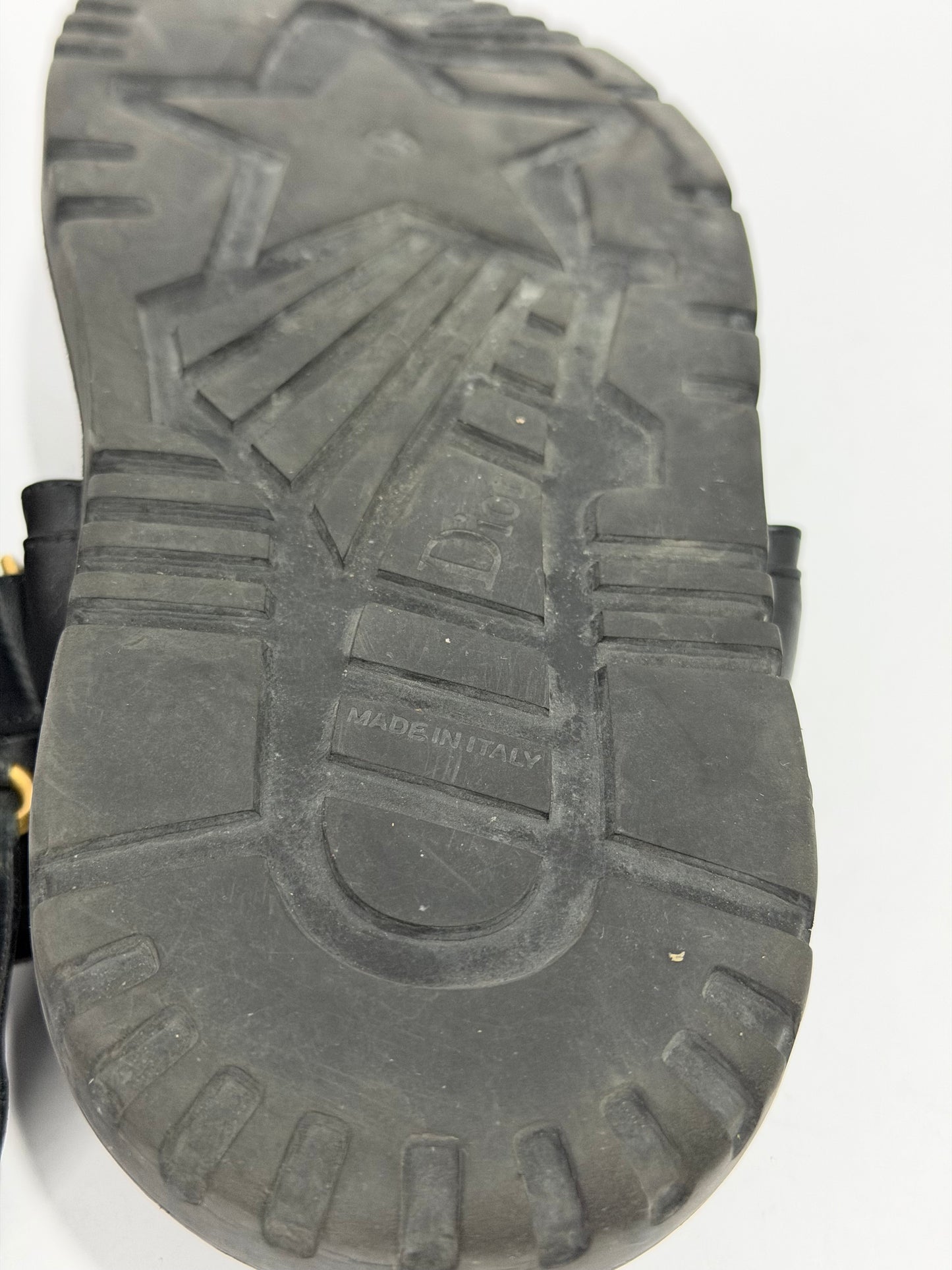 Dior Black Leather Dior Act Flat Sandals Size 38 EU/ 8 US