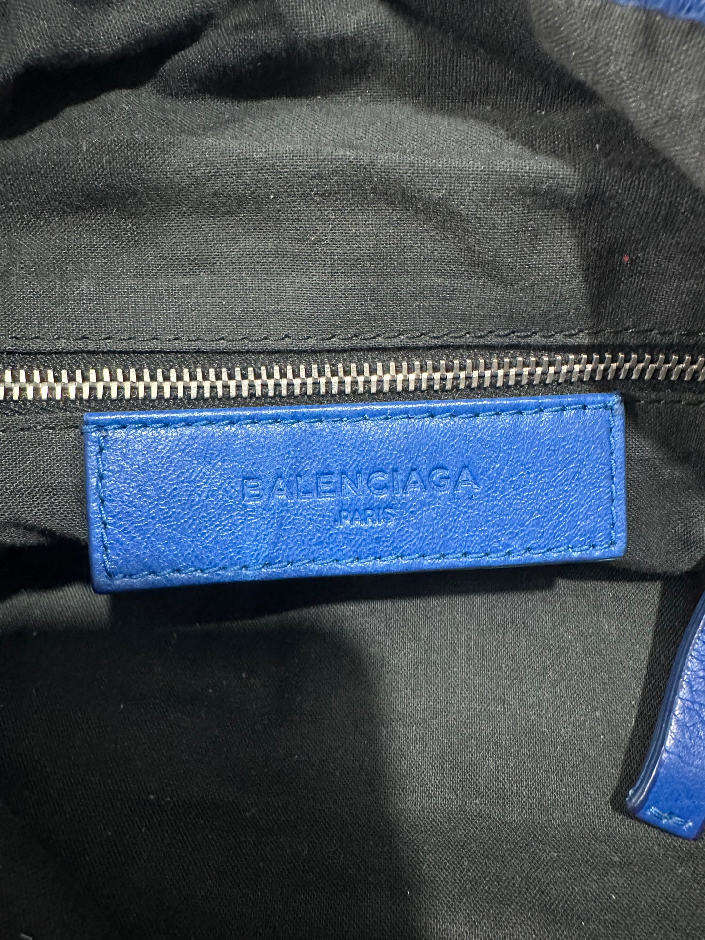 BALENCIAGA
Blue Lazuli Lambskin Leather Classic Reporter Bag