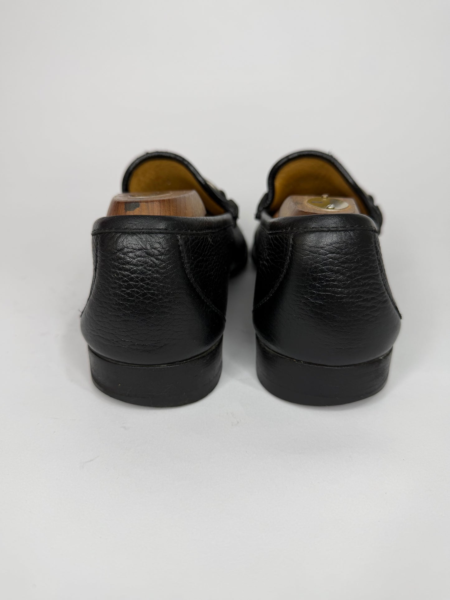 Gucci Black Leather Web Horsebit Loafers Size 7 UK/ 8 US