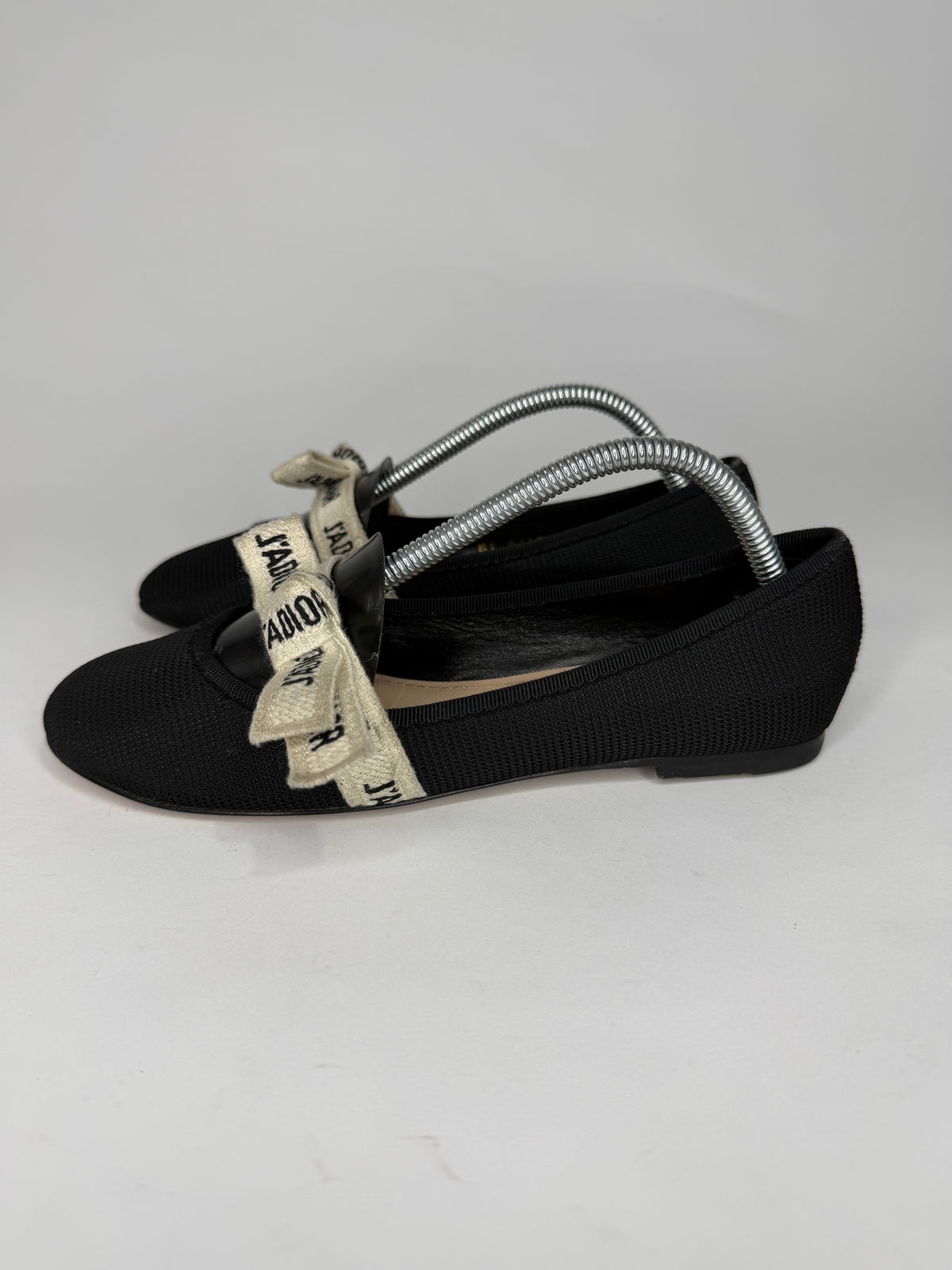 Dior Black Technical Fabric Miss J'Adior Ballerina Flats Size 34 EU