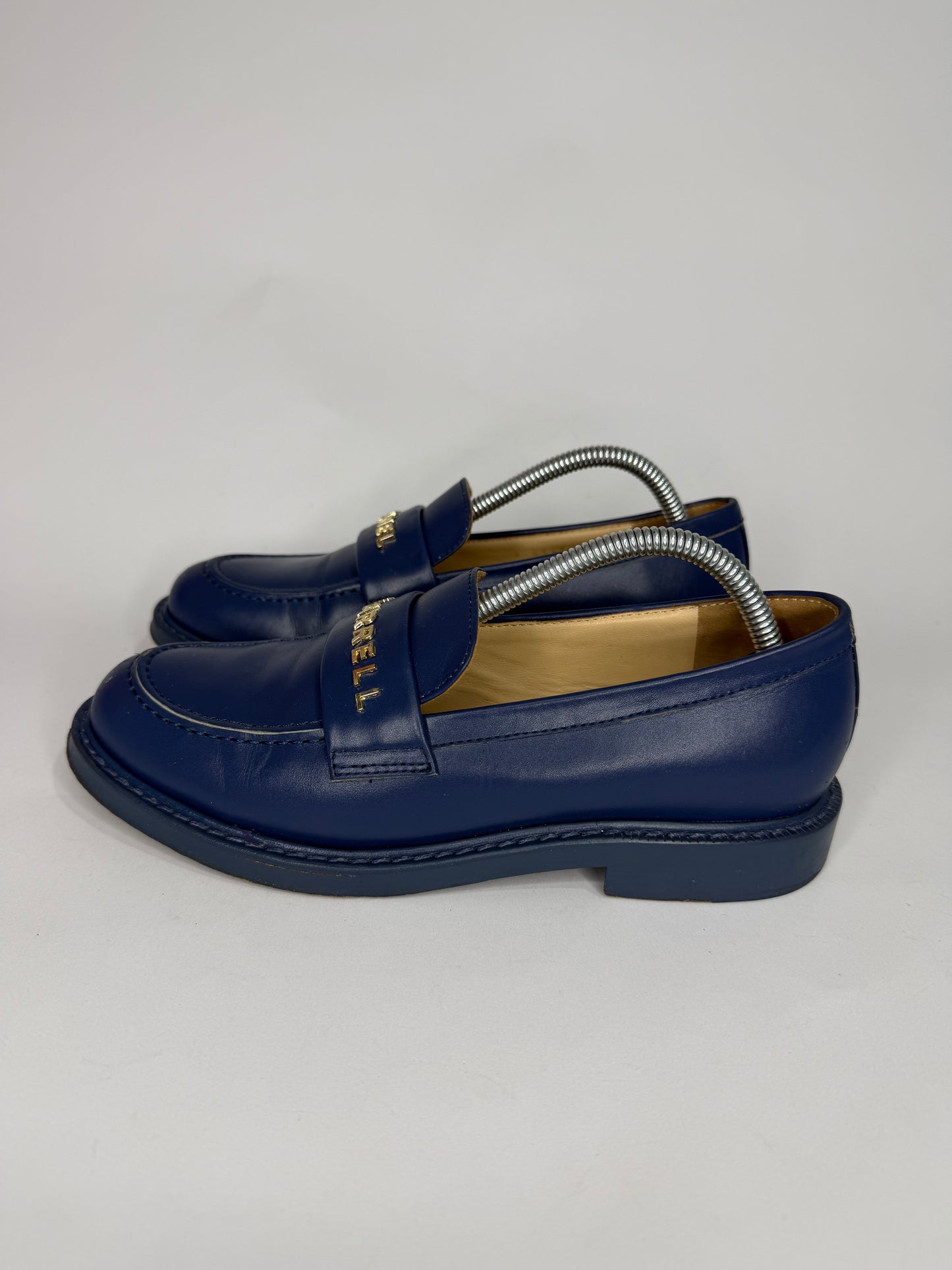CHANEL
X PHARRELL Leather Slip-On Loafers Blue - Limited Edition