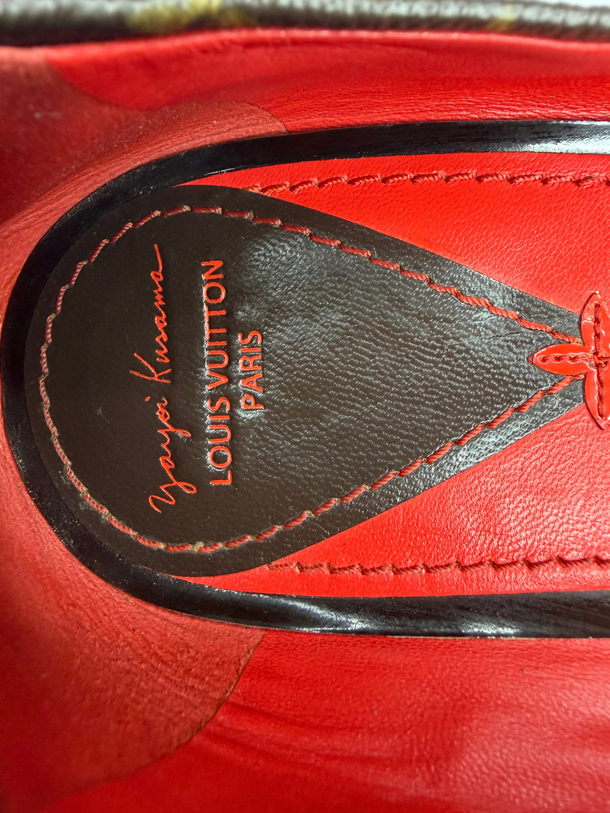 Louis Vuitton Rouge Yayoi Kusama Monogram Waves Canvas Limited Edition Bow Ballet flats