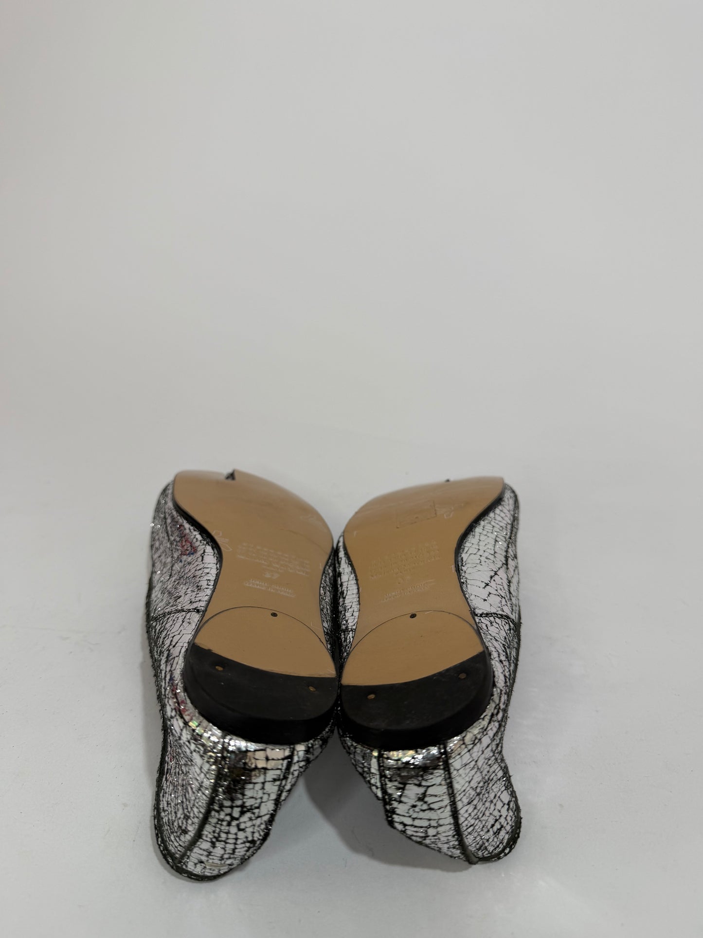 Maison Margiela Silver Tabi Mirror Ballerina Flats Size 37 EU/ 7 Us