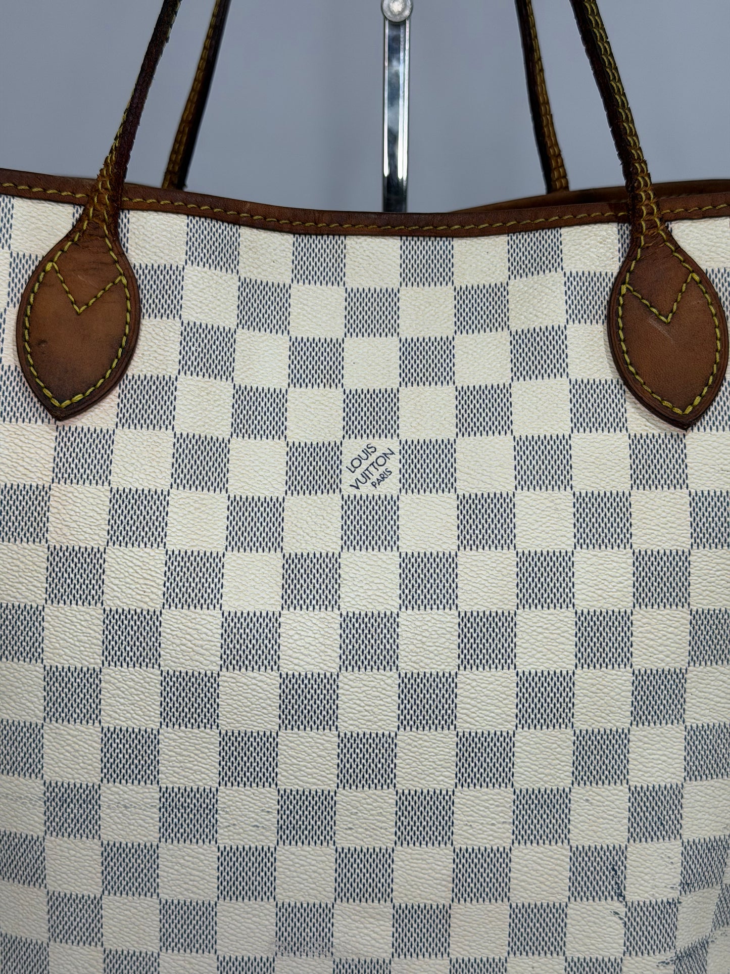 Louis Vuitton White Damier Azur Canvas Neverfull MM Tote Bag