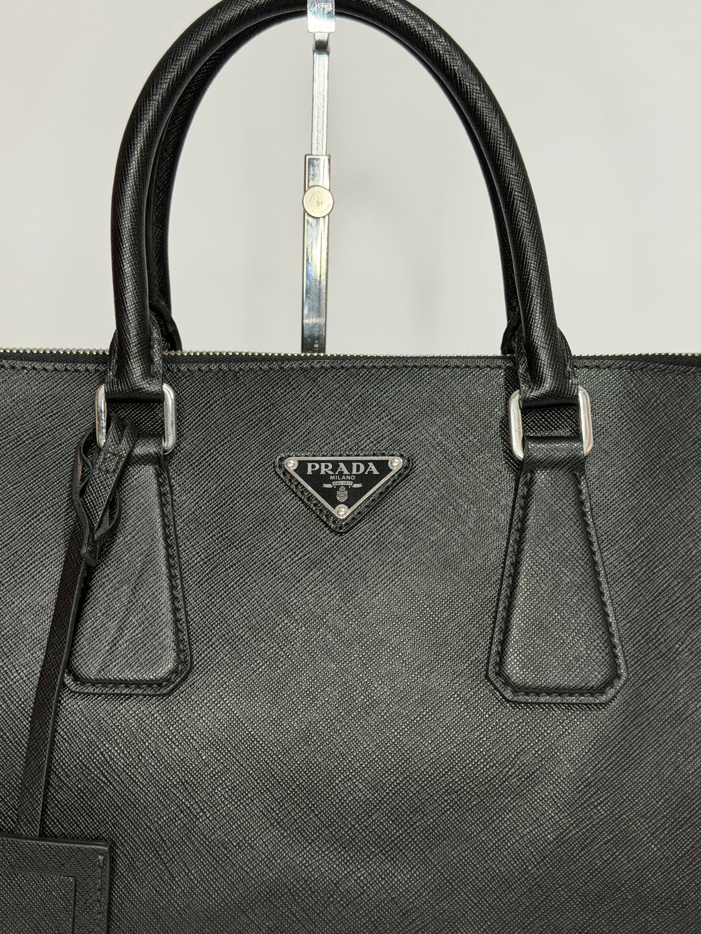 Prada Black Saffiano Leather Large Tote Bag / Briefcase