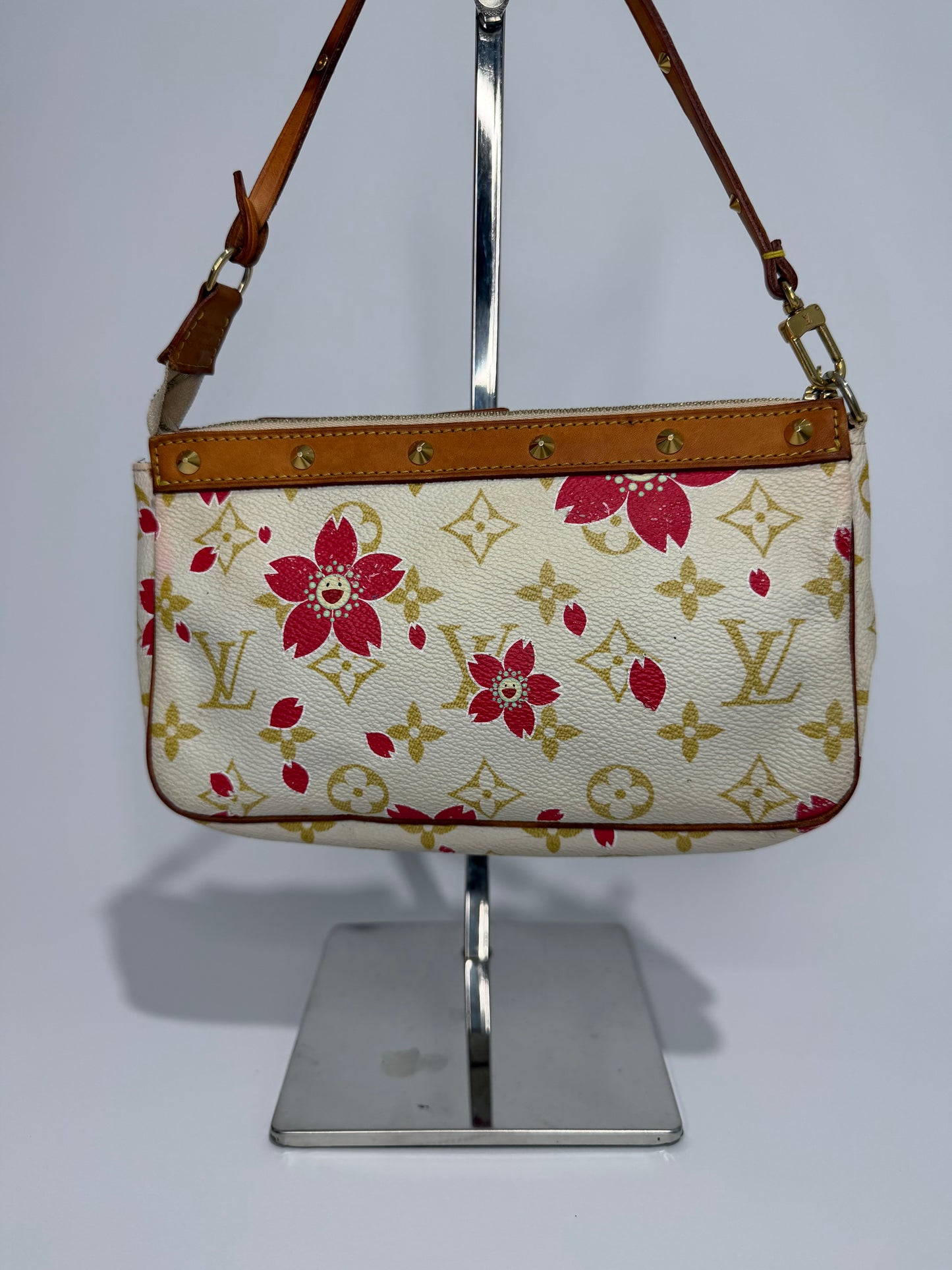 LOUIS VUITTON
Limited Edition Rouge Monogram Cherry Blossom Accessories Pochette Bag