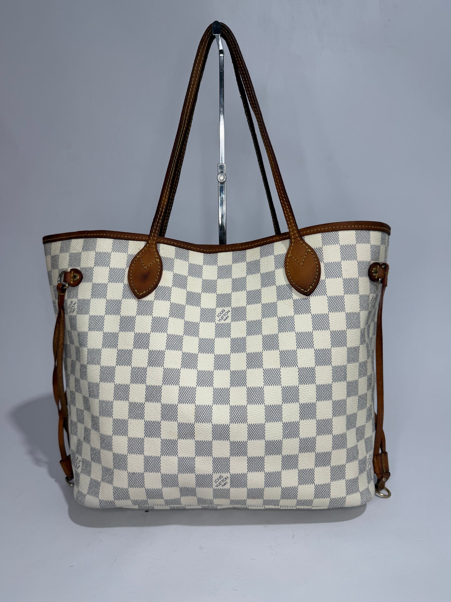 Louis Vuitton White Damier Azur Canvas Neverfull MM Tote Bag