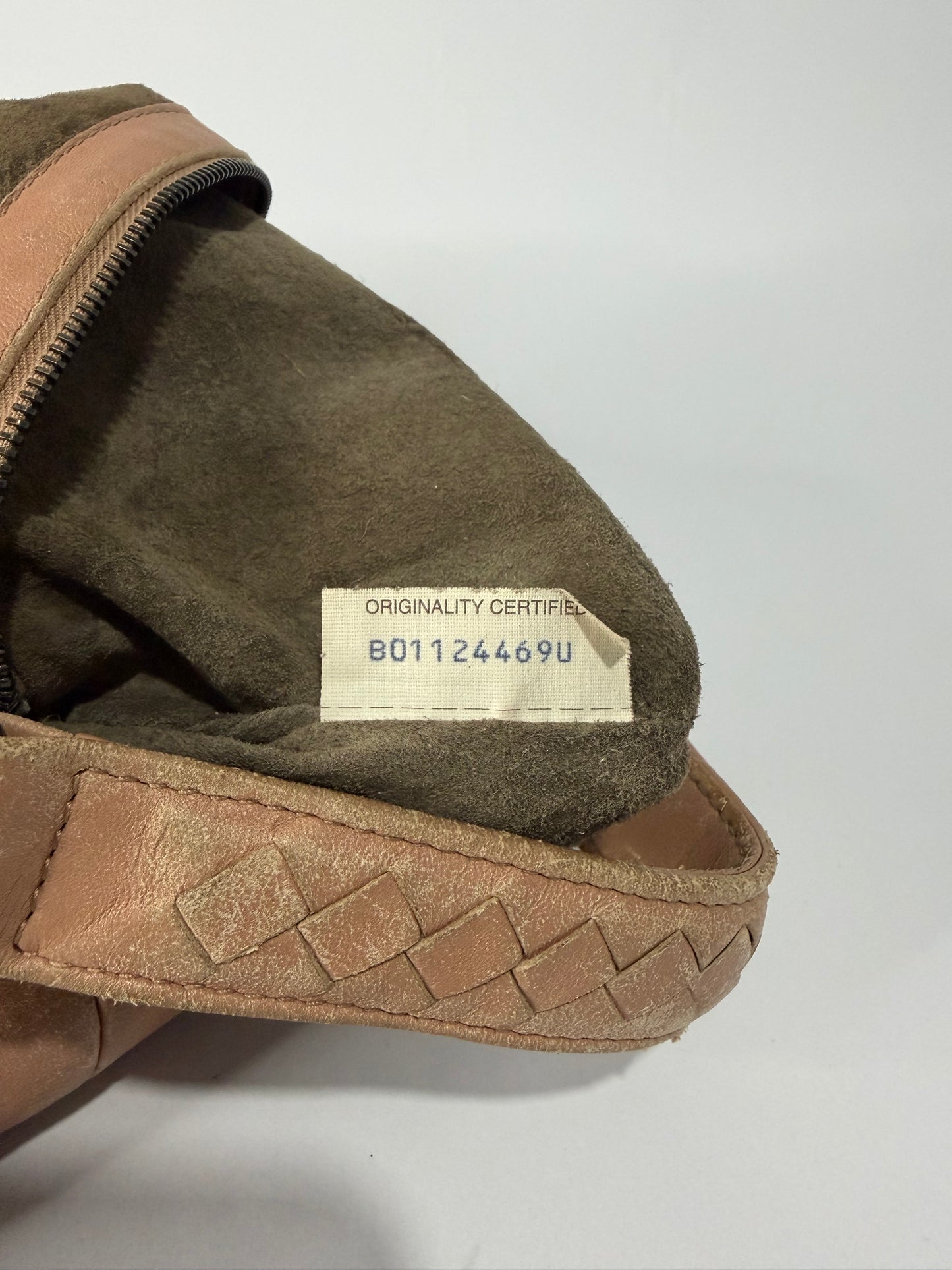 BOTTEGA VENETA Ebano Woven Leather Small Campana Bag
