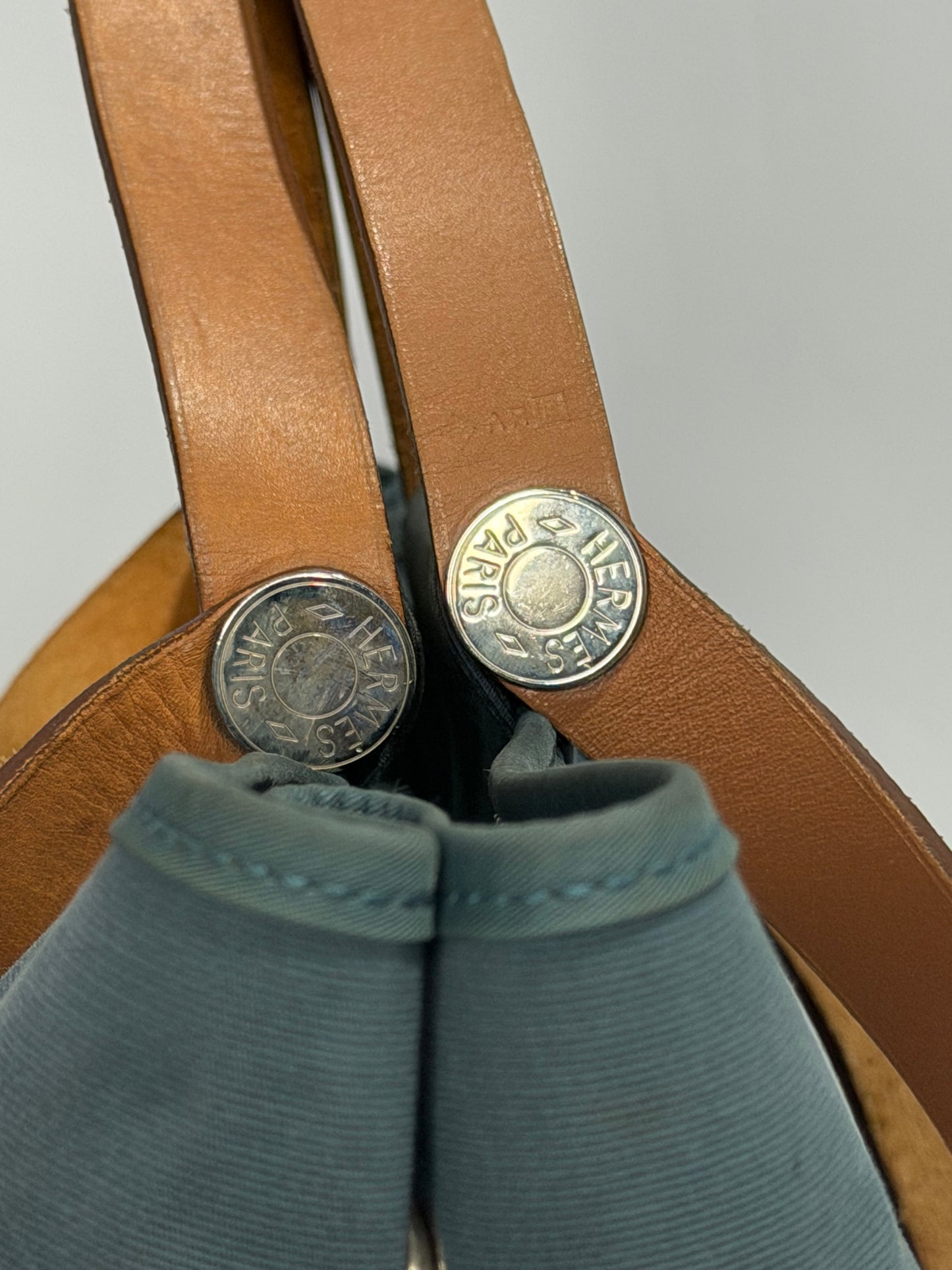 Hermes Light Blue Toile Canvas Cabag Elan Tote
