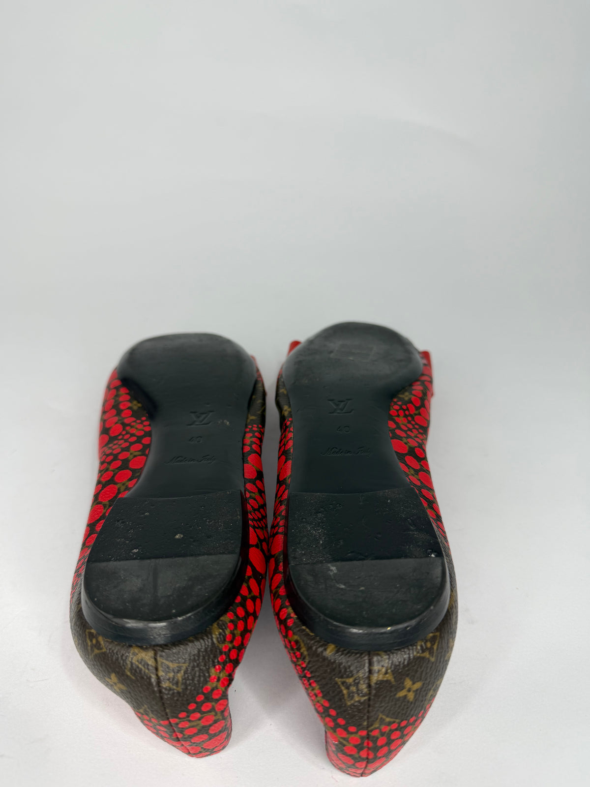 Louis Vuitton Rouge Yayoi Kusama Monogram Waves Canvas Limited Edition Bow Ballet flats