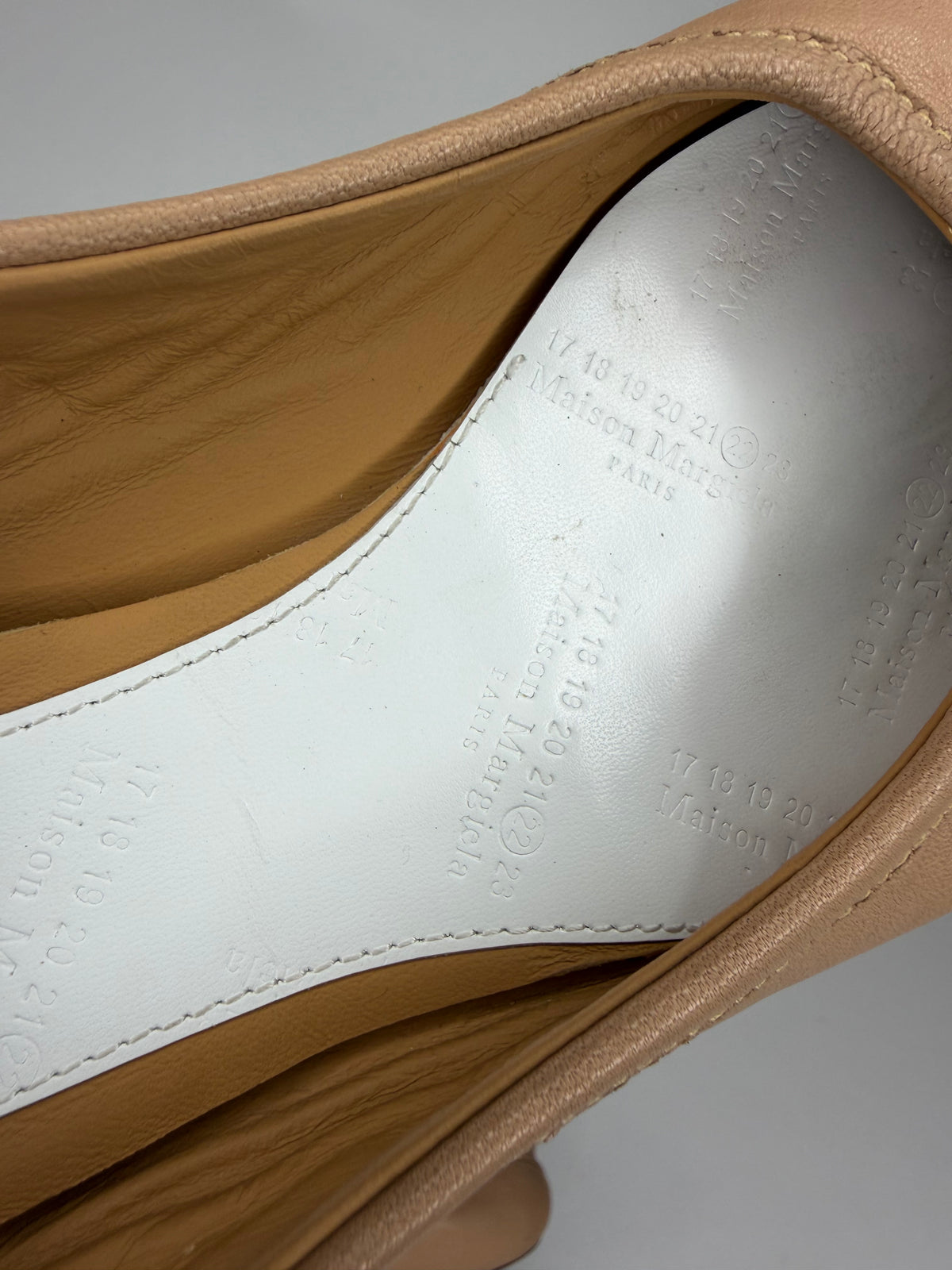 Maison Margiela Tabi Ballet Flats Brown Leather Split-Toe EU 37 / 7 US/ 4 UK