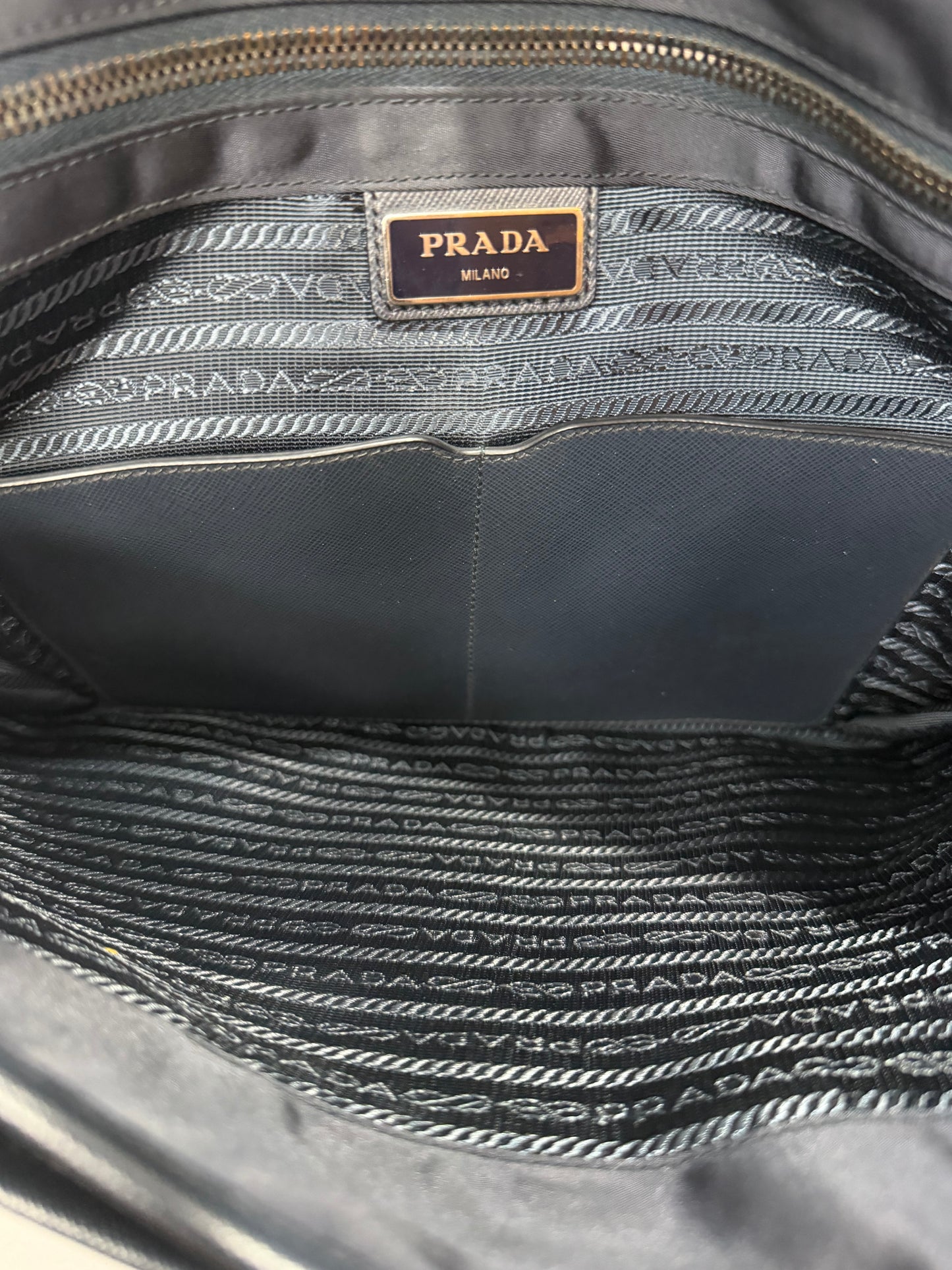 Navy Prada Tessuto Crossbody Bag