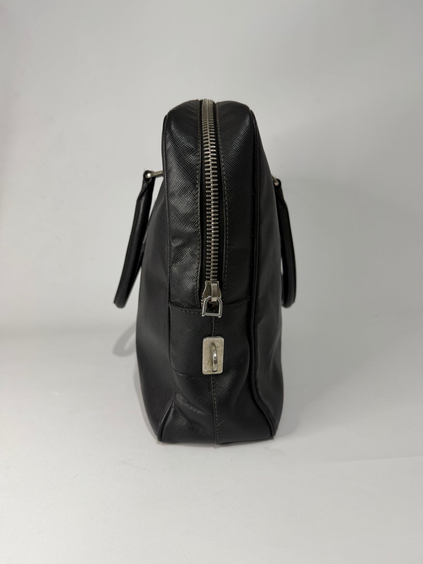 PRADA Leather Travel Briefcase Black