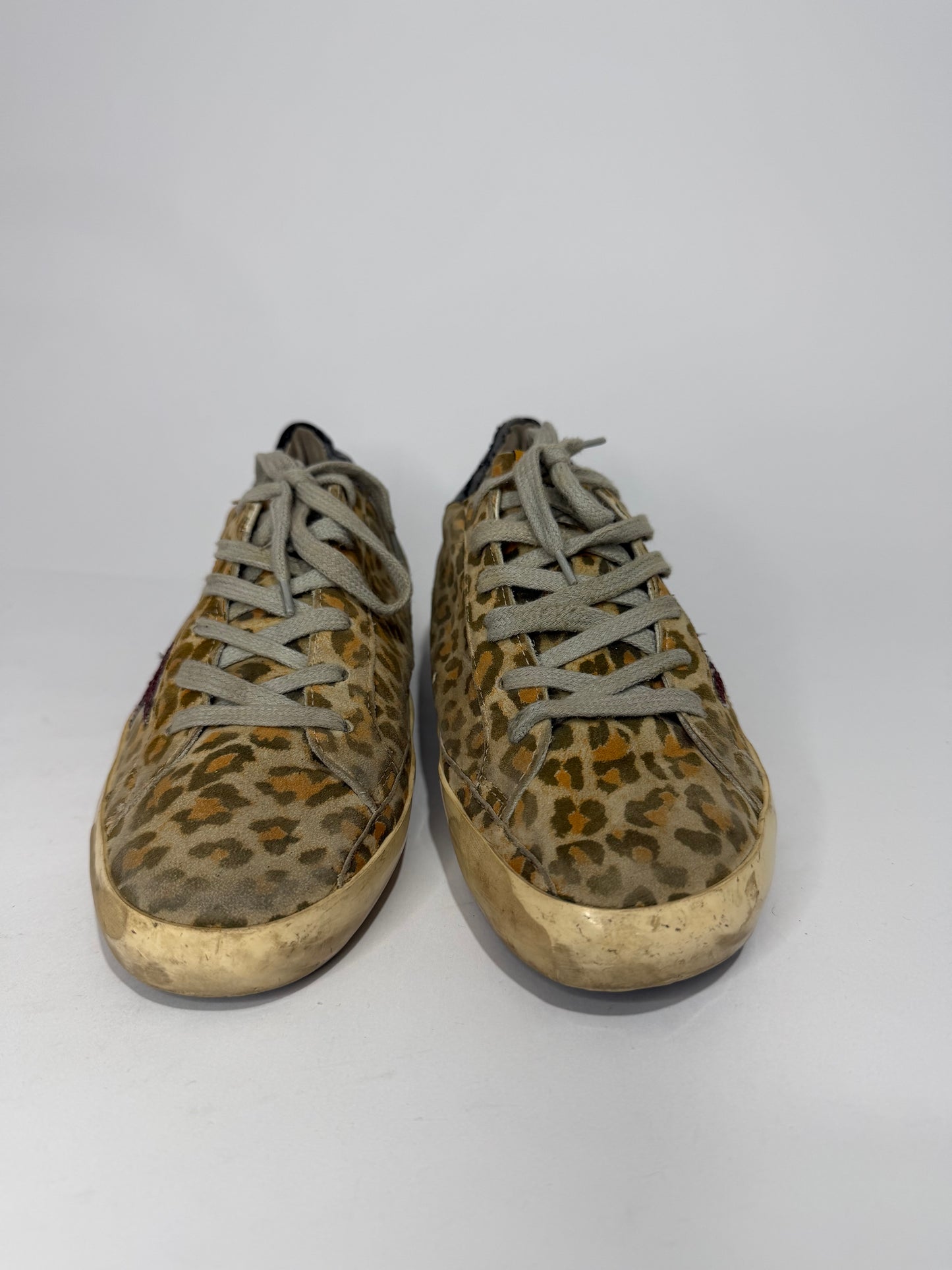 Golden Goose Beige Patent Leather And Suede Superstar Sneakers Size 38 EU/ 8 US