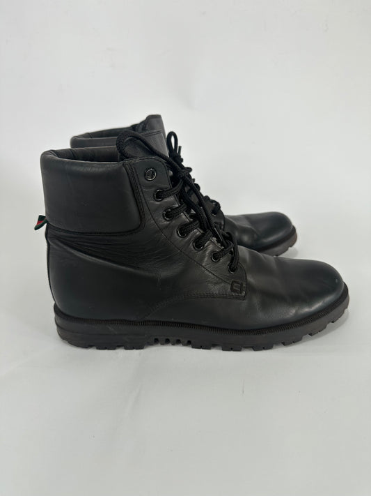 GUCCI
Web Accent Leather Combat Boots
Size: 6 UK | US9, IT39