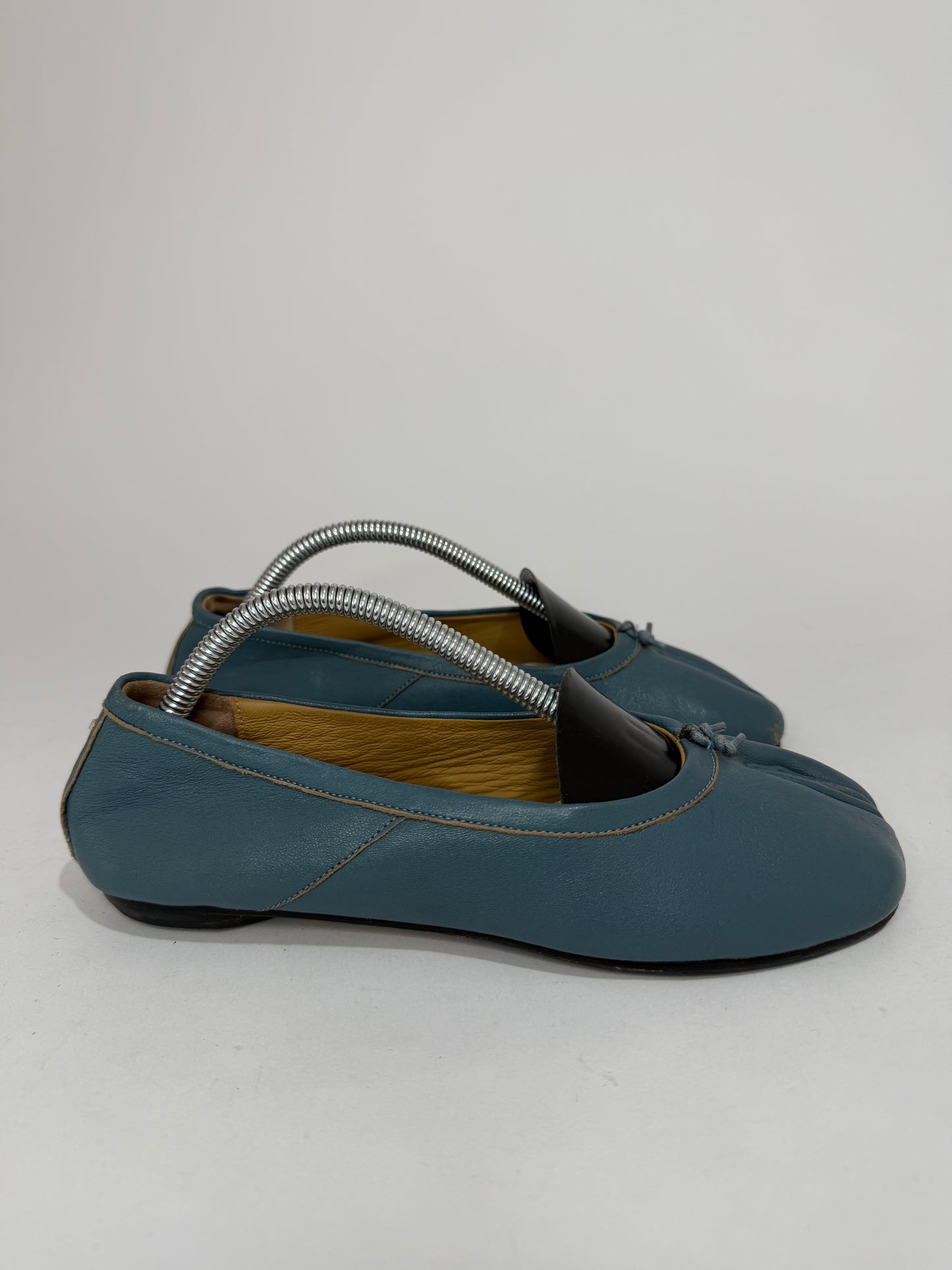 Maison Margiela Tabi Ballet Flats Blue Leather Split-Toe EU 35EU/ 5US