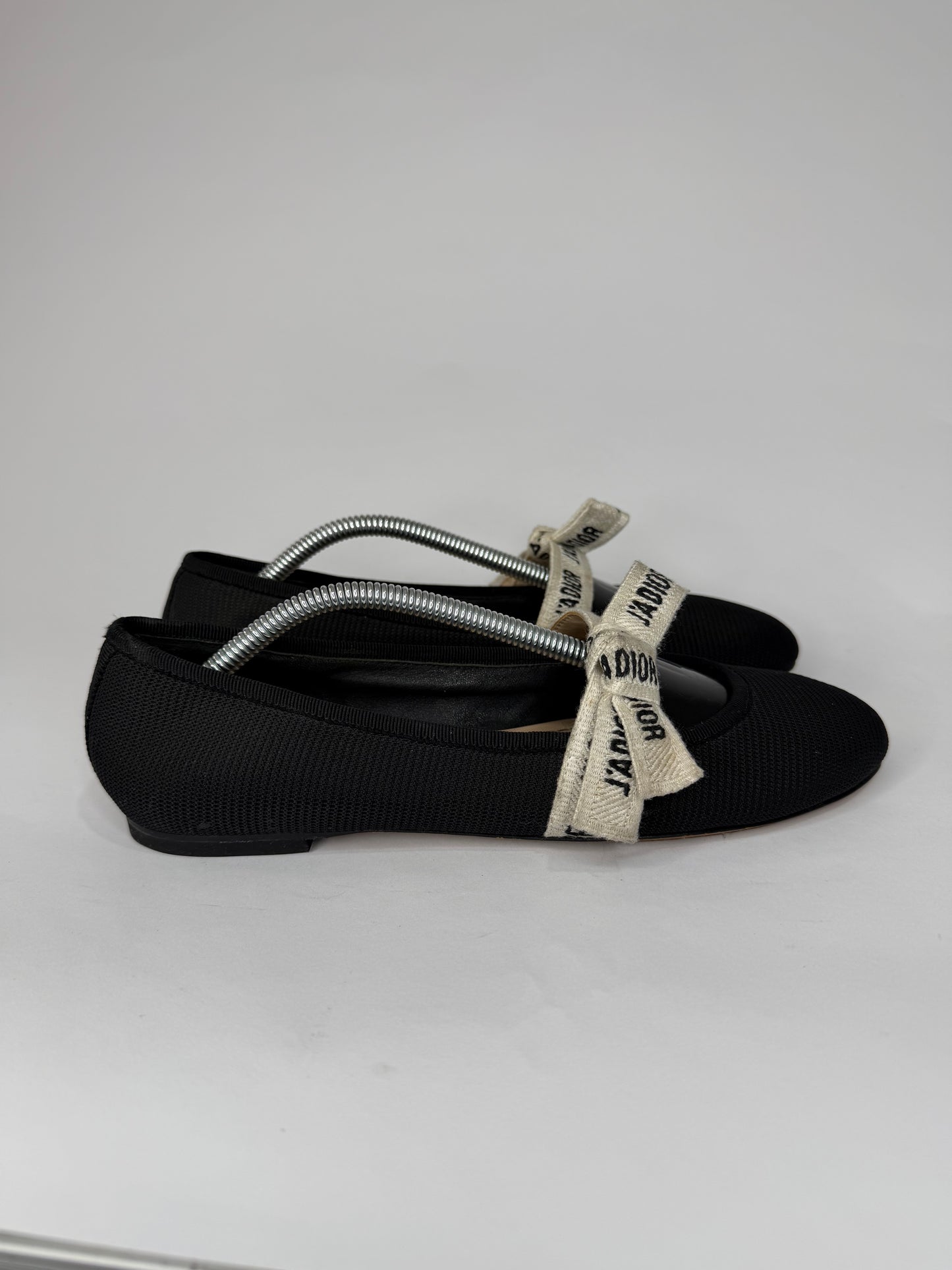 Dior Black Technical Fabric Miss J'Adior Ballerina Flats Size