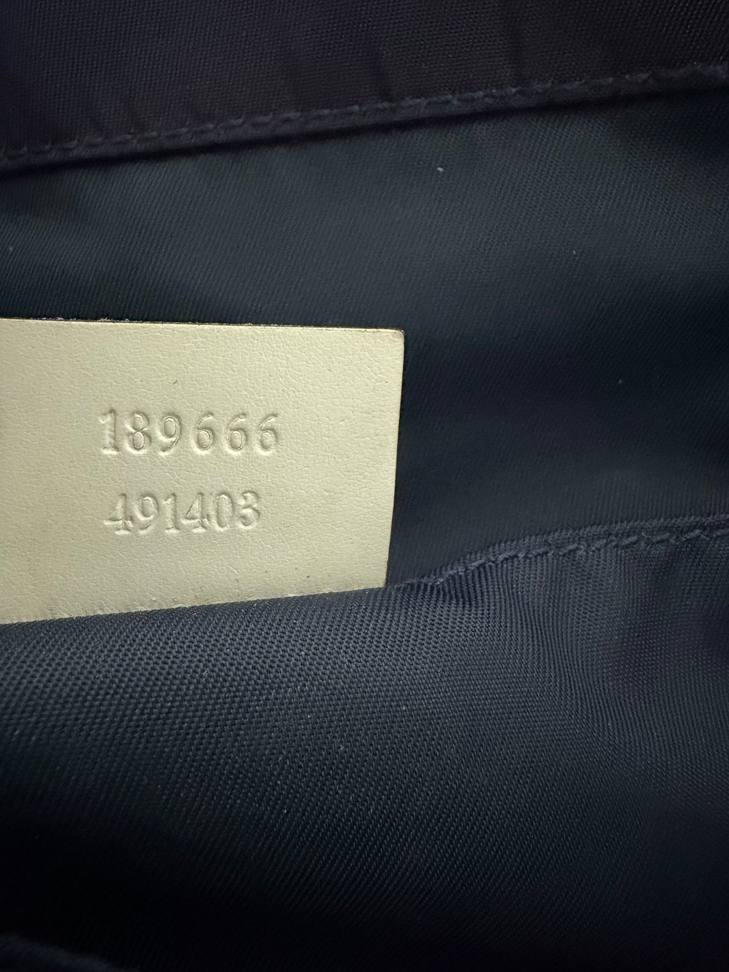 Gucci Vintage Nylon Messenger Bag Navy & Cream