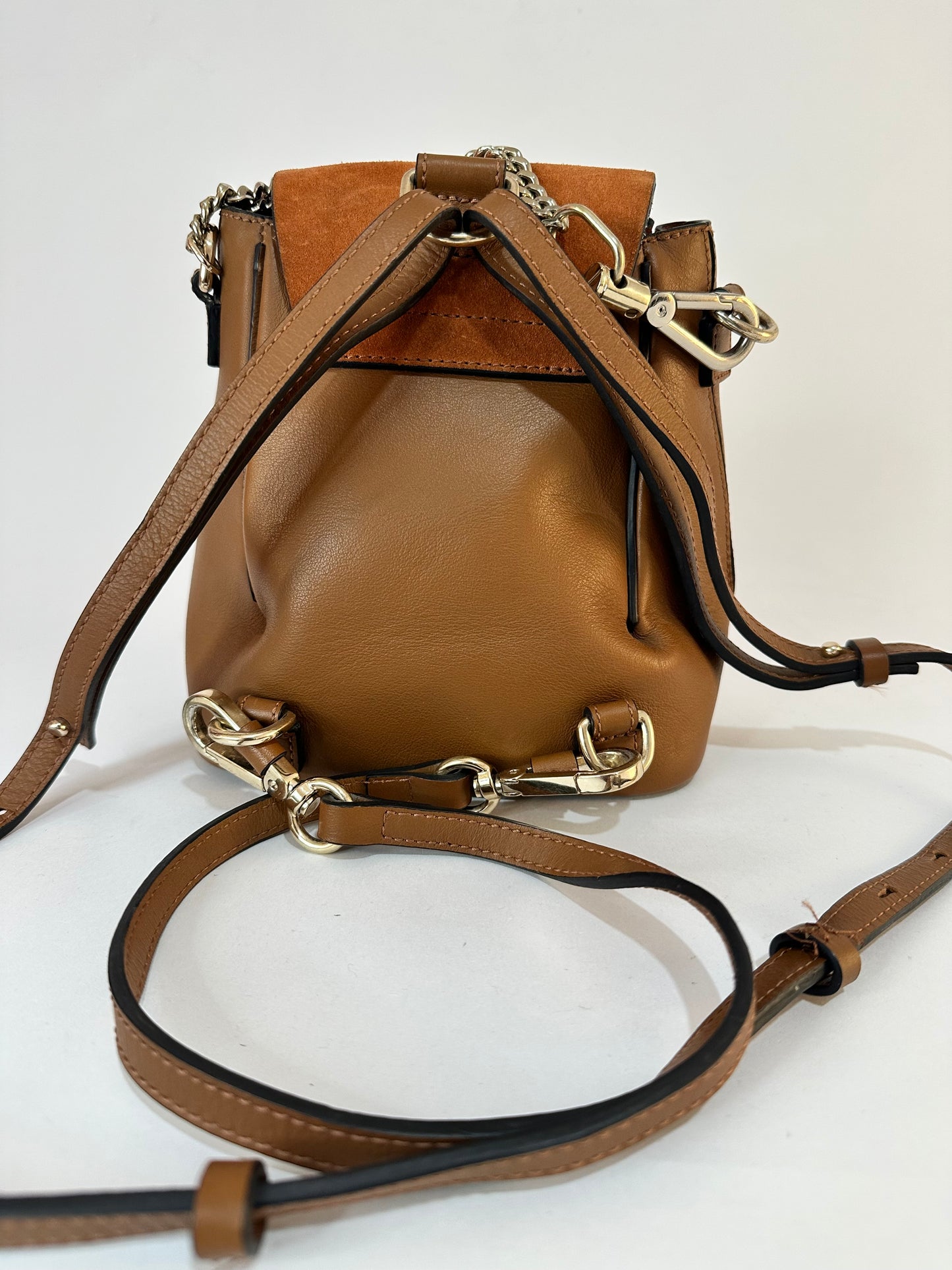 CHLOE

Suede Calfskin Small Faye Backpack Tan