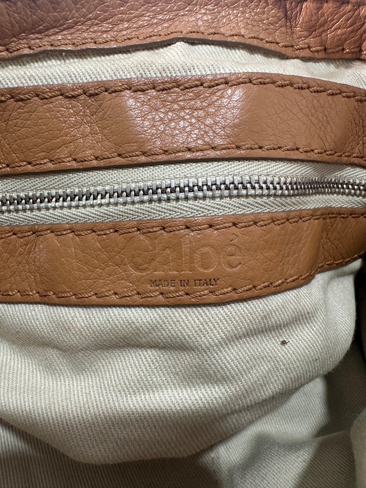 CHLOE
Beige Leather Paddington Mini Satchel Bag