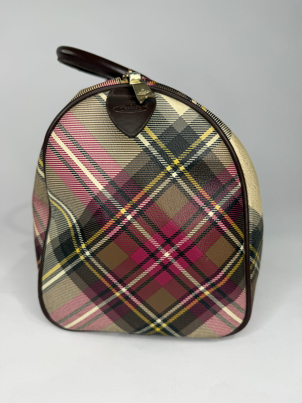 Vivienne Westwood
Leather Trim Coated Canvas Handle Bag