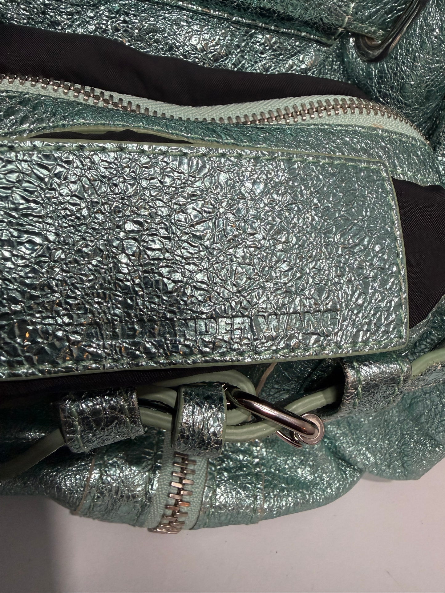 Alexander Wang Metallic Mint Leather Marti Backpack Bag