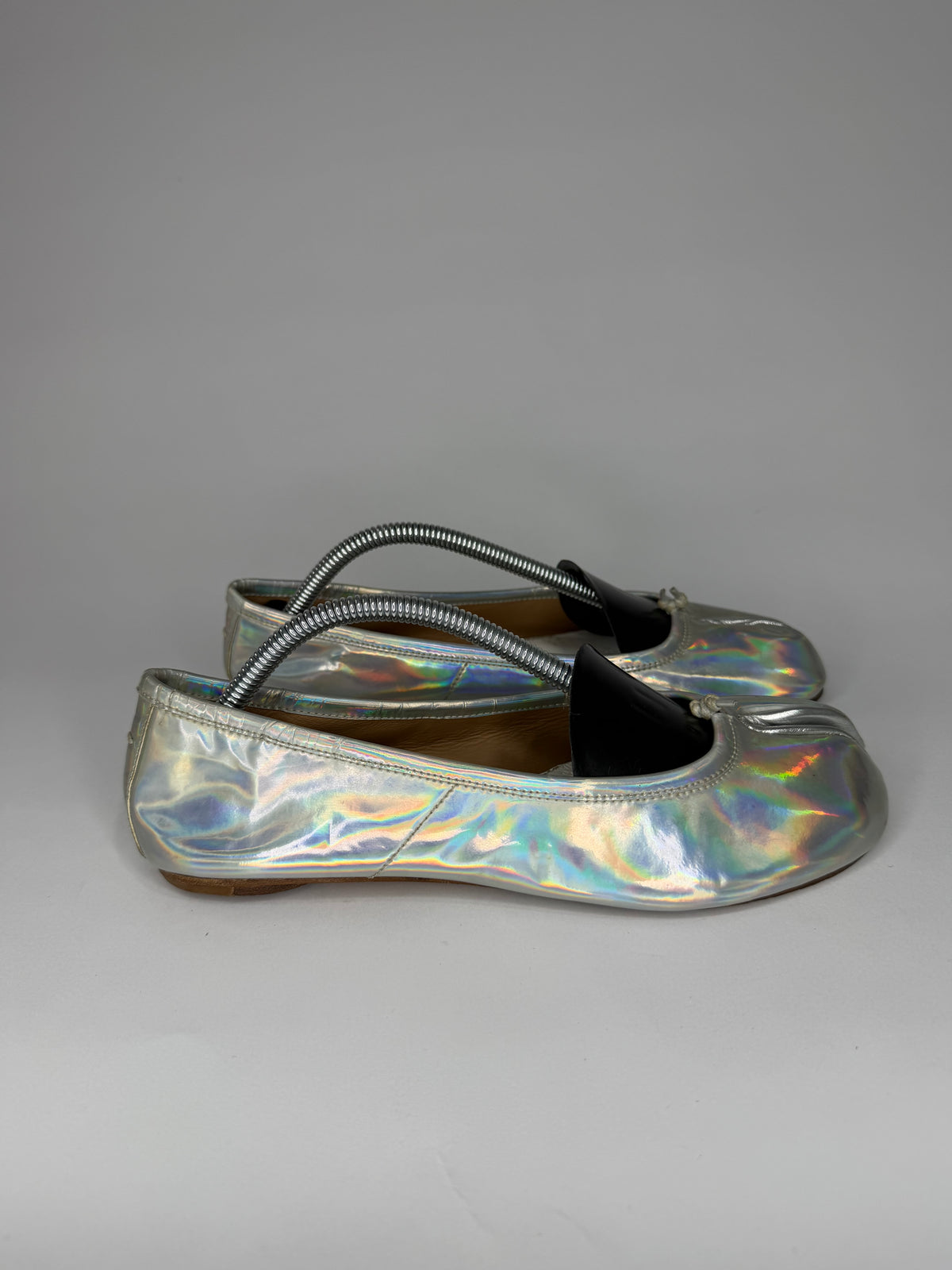 Maison Margiela Silver Tabi Ballerina Flats Size 38 EU/ 8 US/ 5 UK