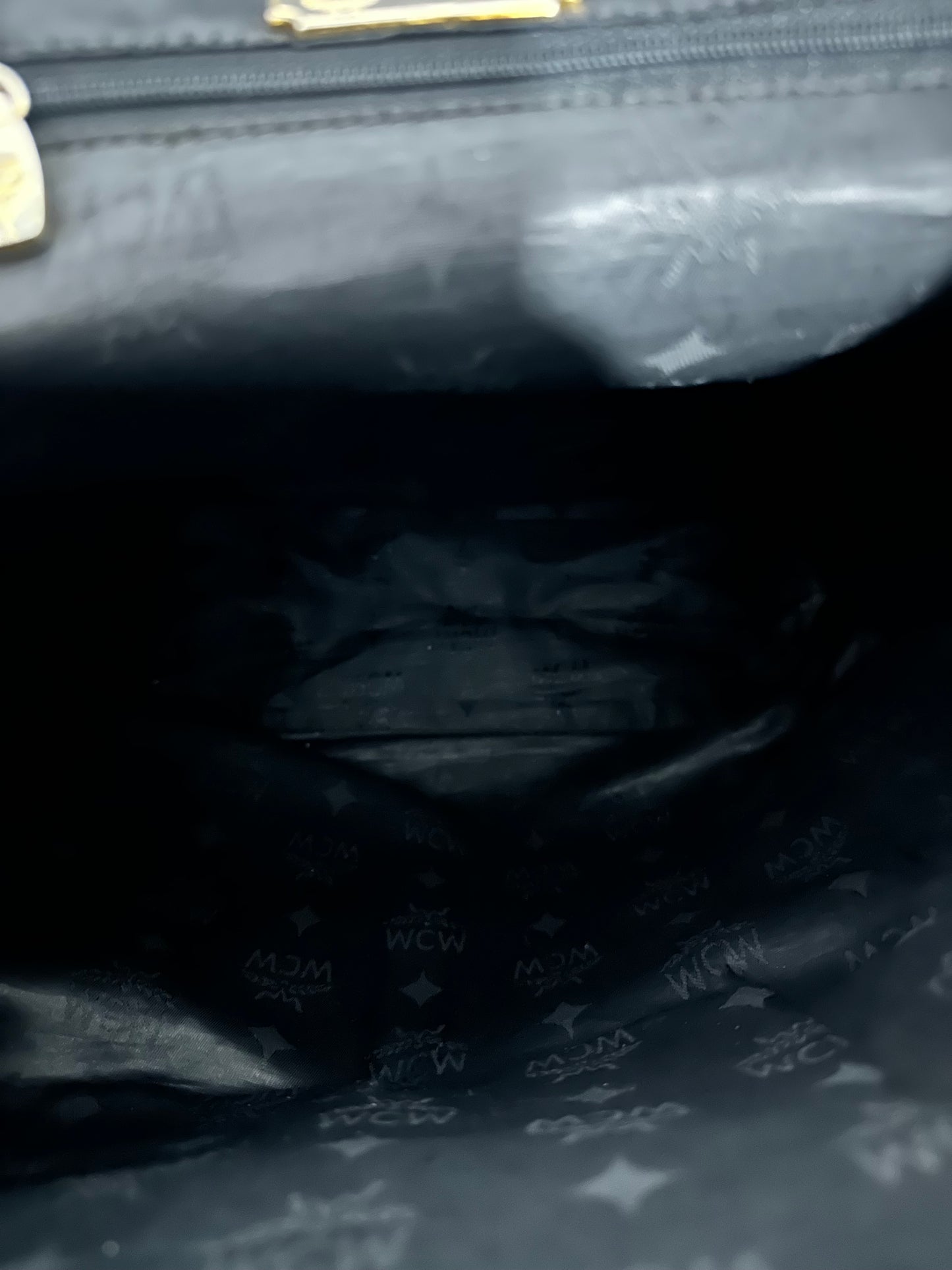 MCM Black Nylon and Leather Drawstring Backpack