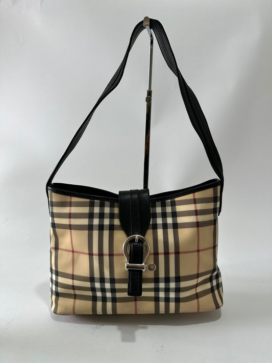 Burberry Beige Nova Check PVC Eden Tote