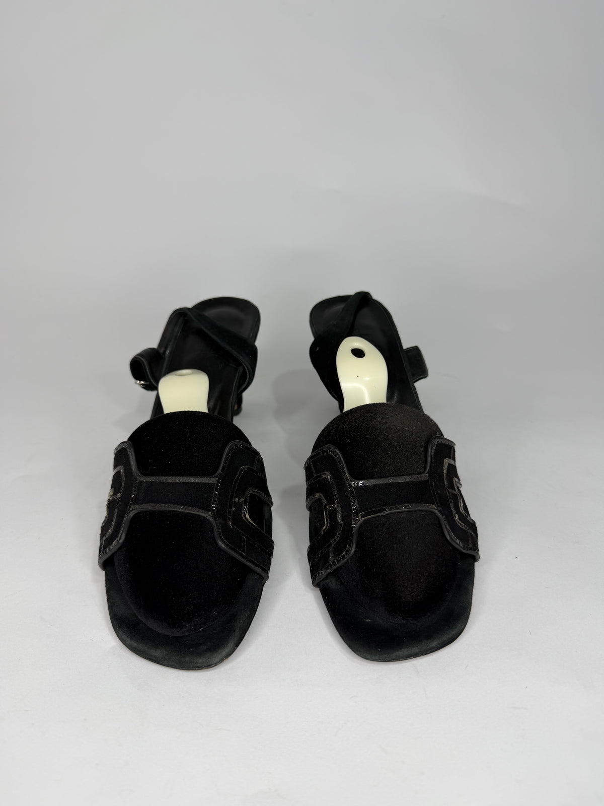 Hermes Heden 80 Black Suede sandal
