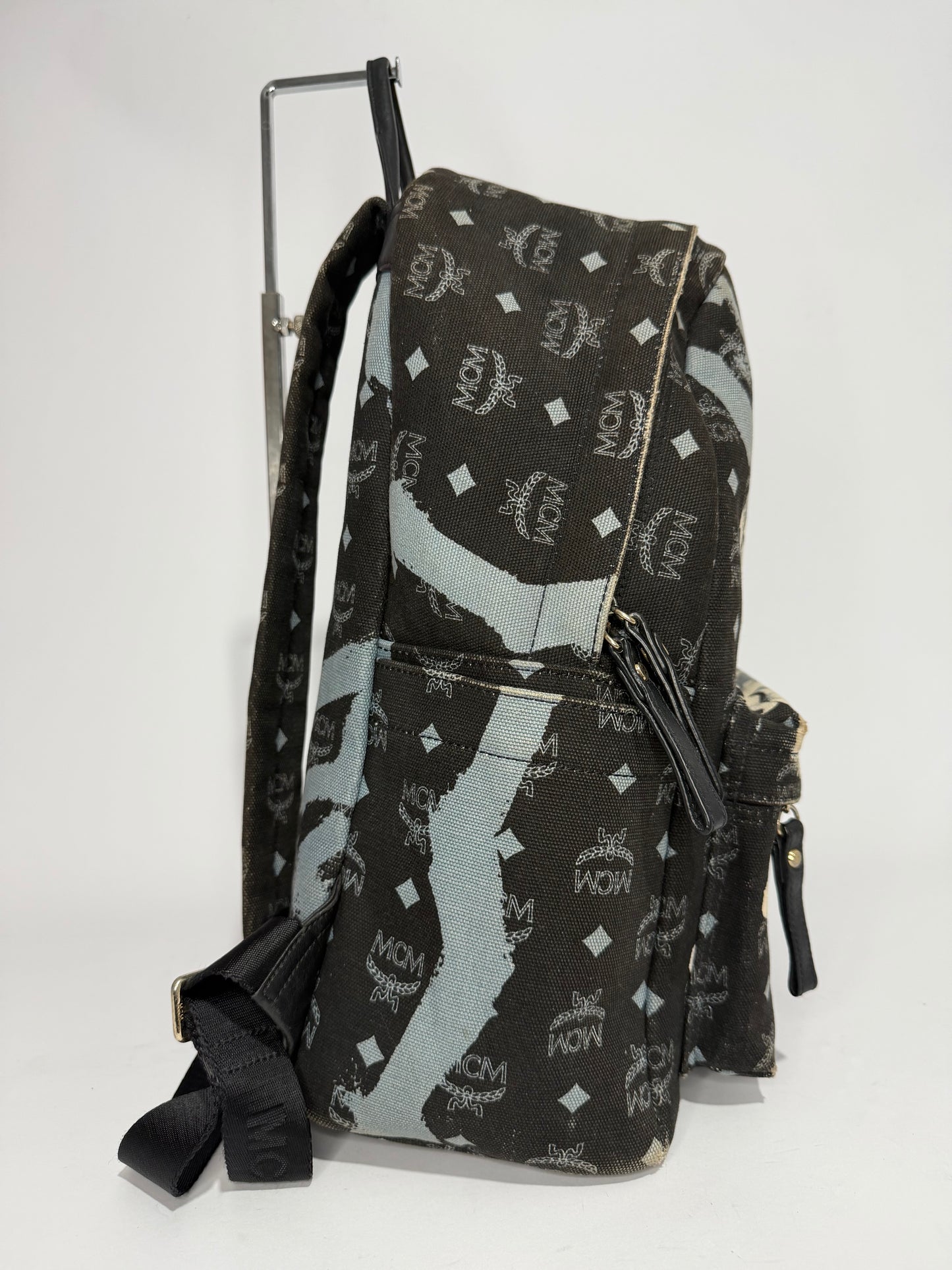 MCM x Fabian Fiehl Limited Edition Stark Backpack – Graphic Visetos Canvas, Black/Grey