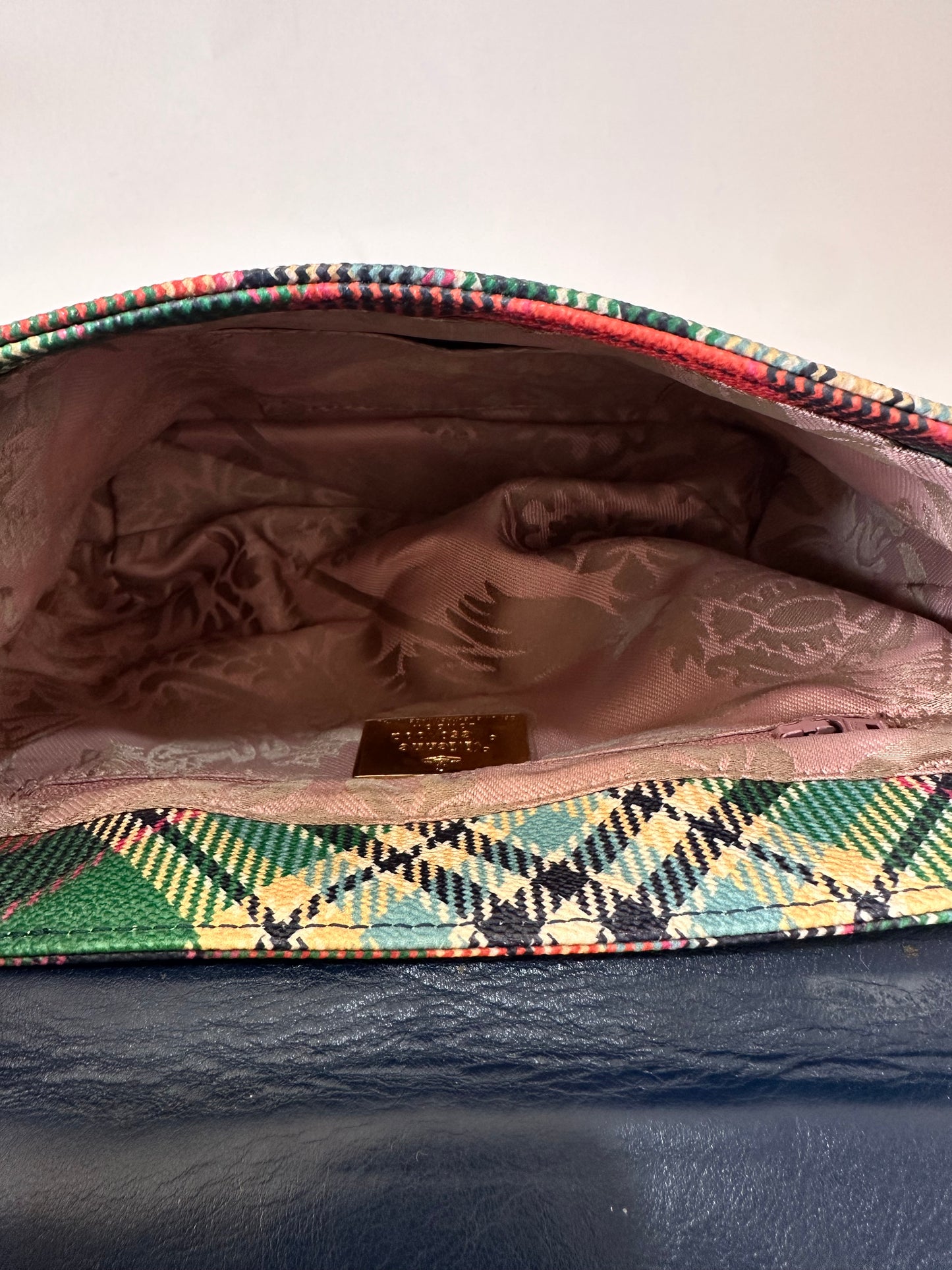 Vivienne Westwood leather Plaid Canvas Crossbody Bag