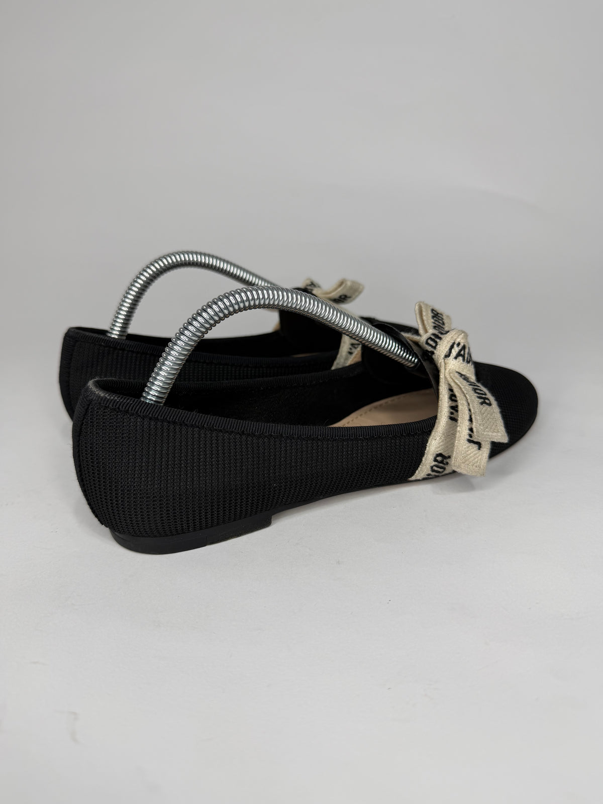 Dior Black Technical Fabric Miss J'Adior Ballerina Flats Size 34 EU
