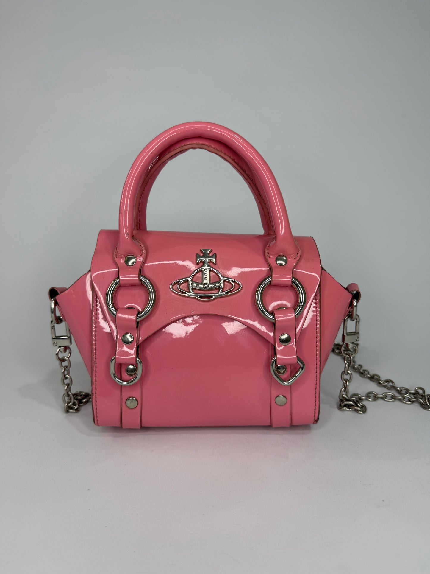 Vivienne Westwood Betty Mini Croc-Style Leather Handbag Pink