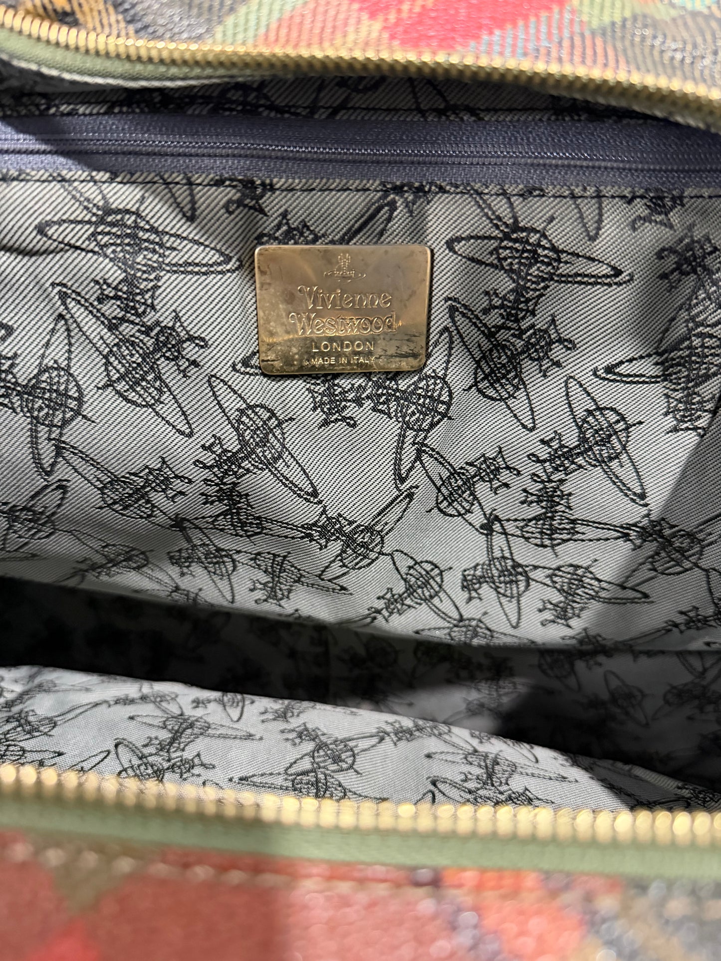 Vivienne Westwood Multicolor Coated Canvas Derby Satchel