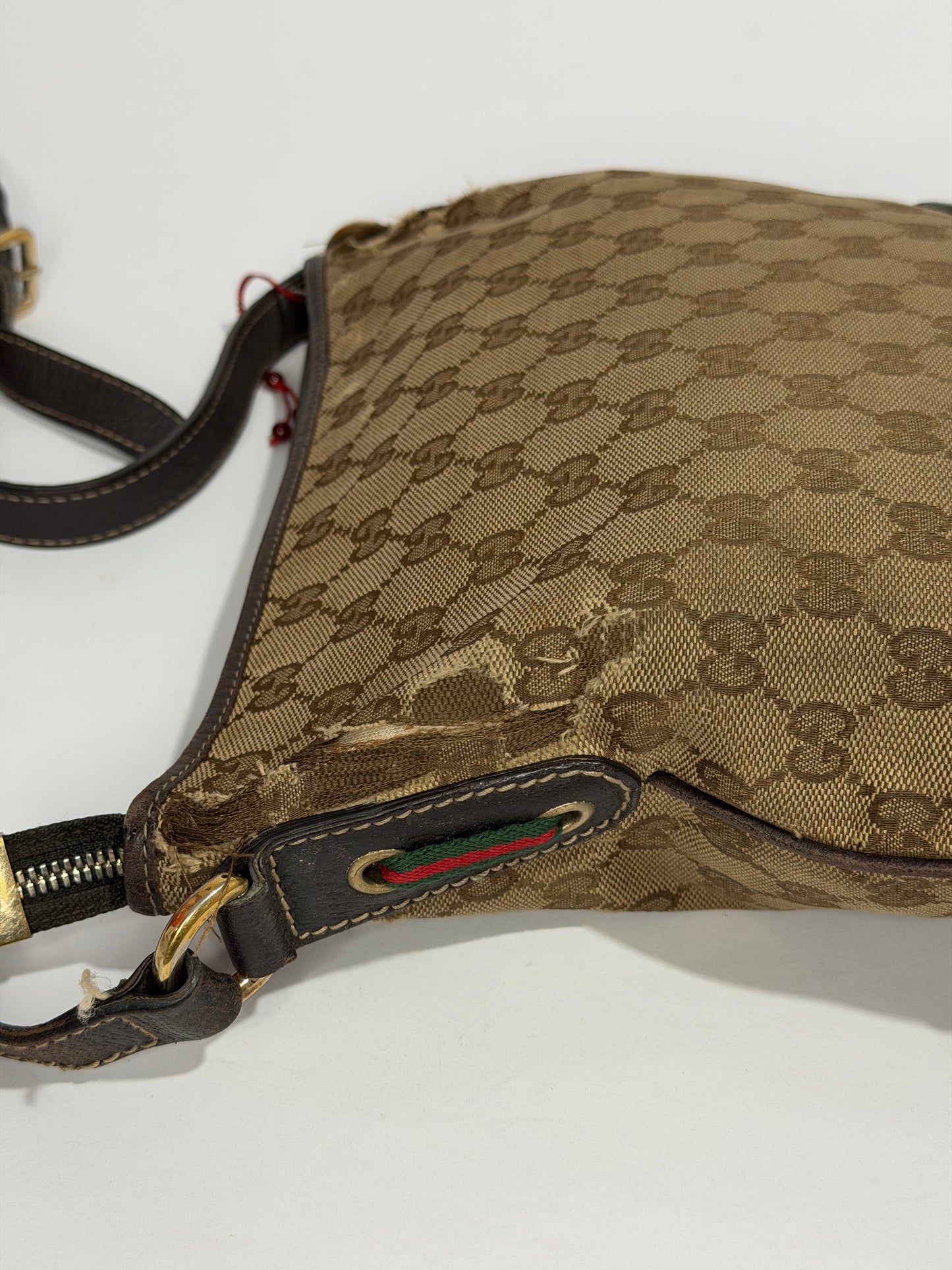 Gucci Beige/Brown GG Canvas and Leather Mayfair Bow Crossbody Bag