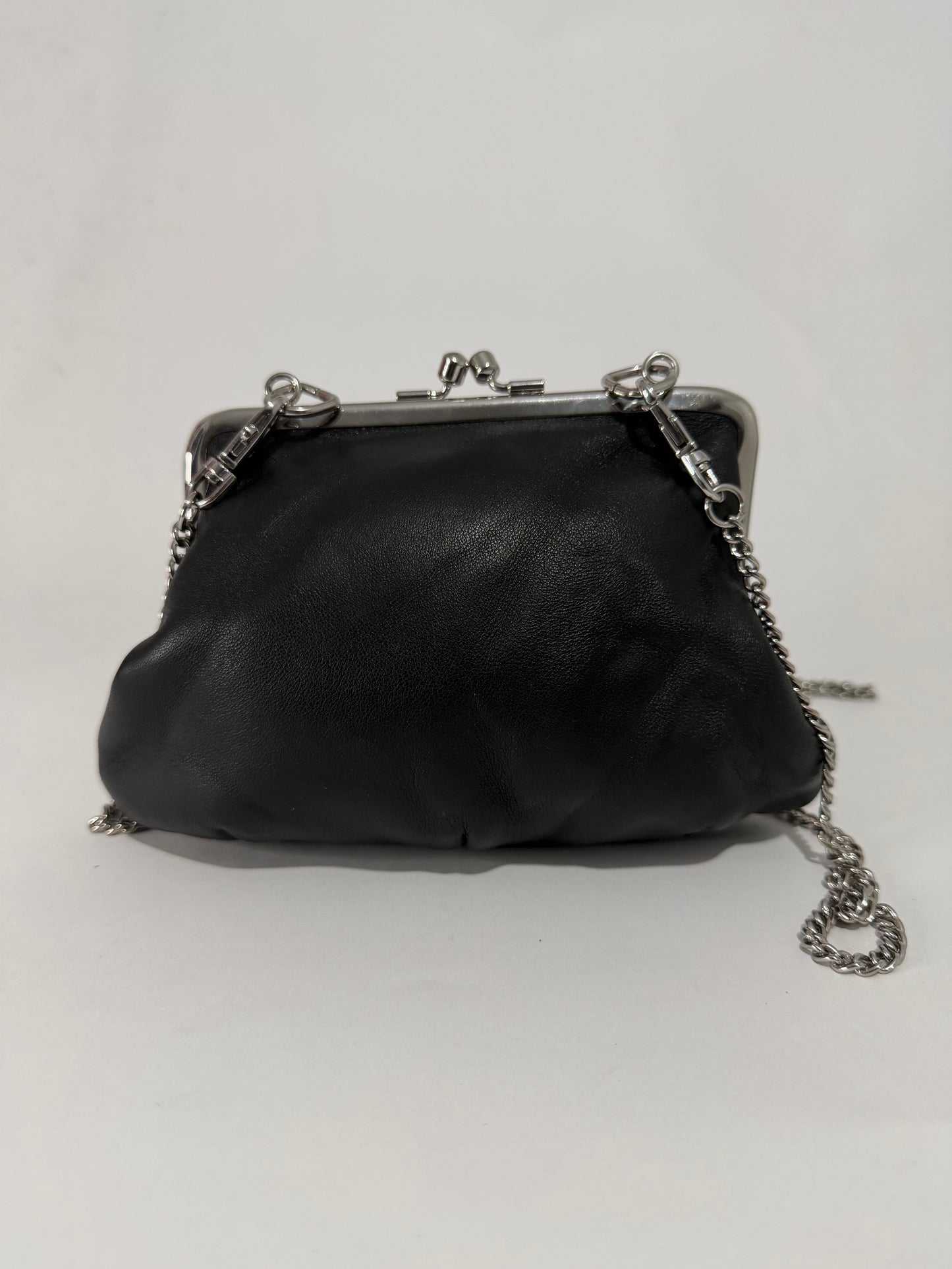 VIVIENNE WESTWOOD  GRANNY FRAME PURSE LEATHER BLACK
