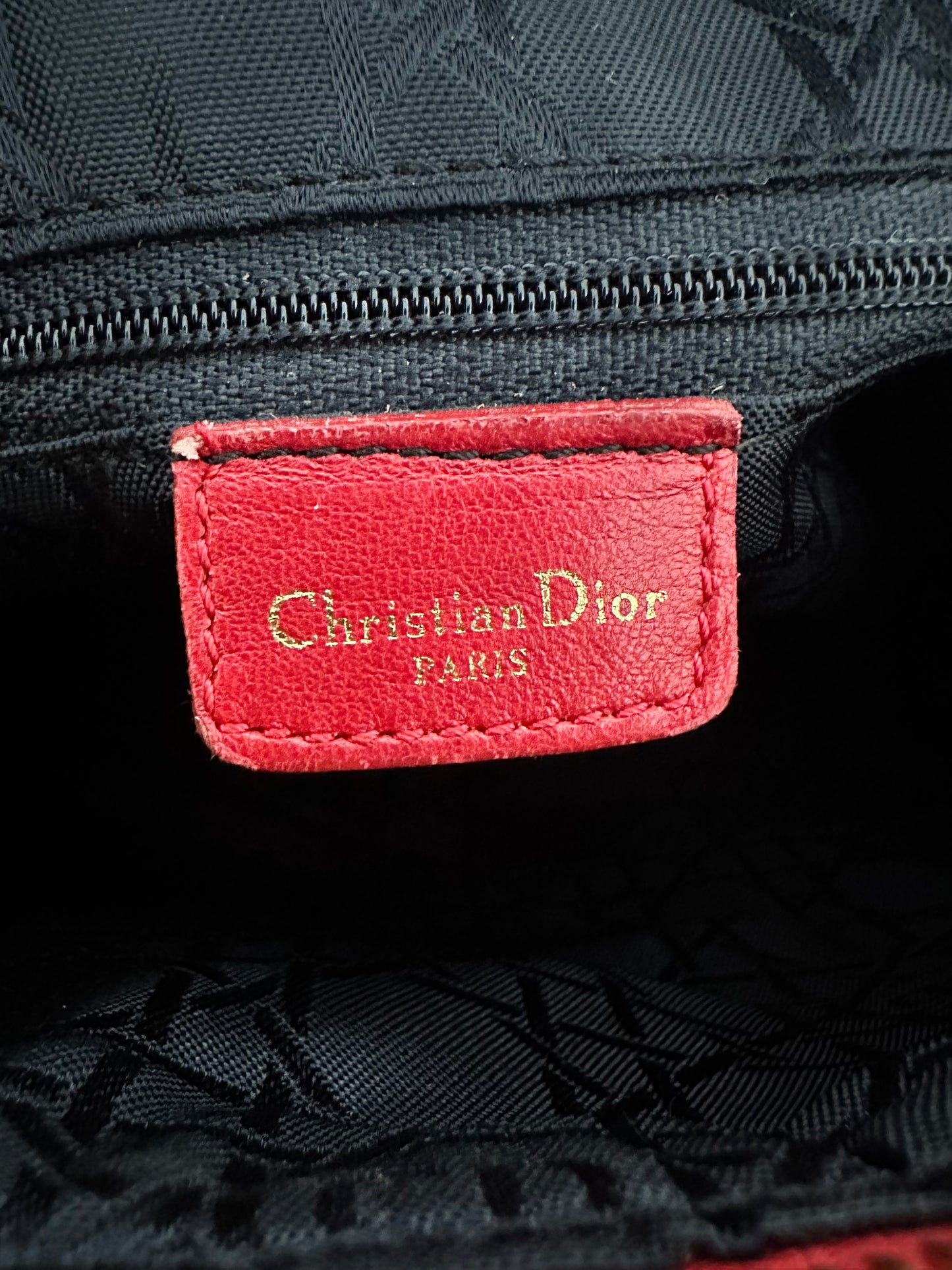 Dior Red Patent Leather Large Lady Dior Tote Bag