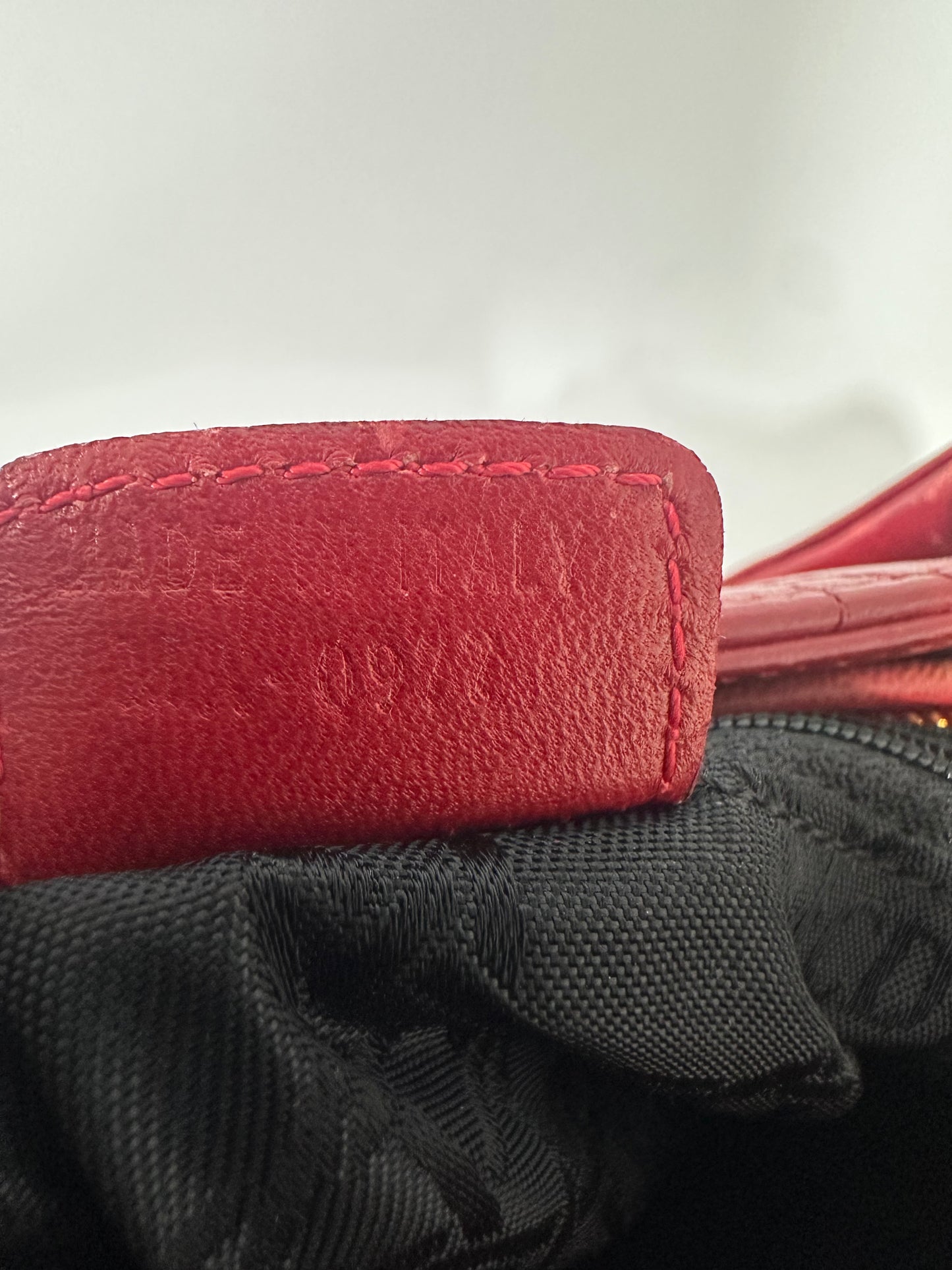 Dior Red Patent Leather Large Lady Dior Tote Bag