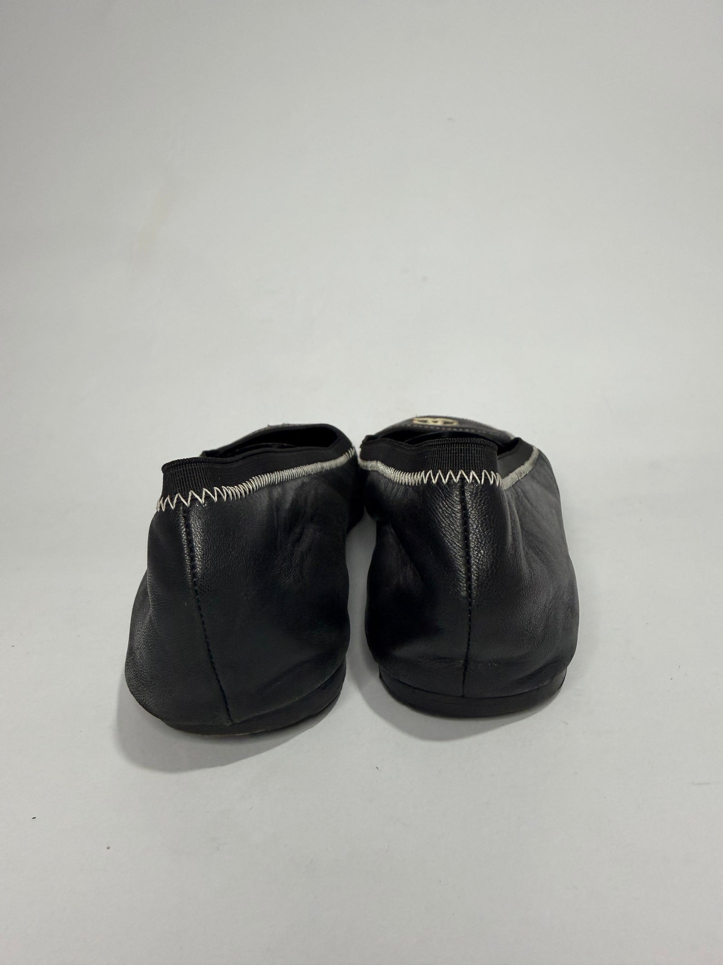 Vintage Chanel CC Logo Leather Ballet Flats Size 42 EU/ 8 UK/ 12 US